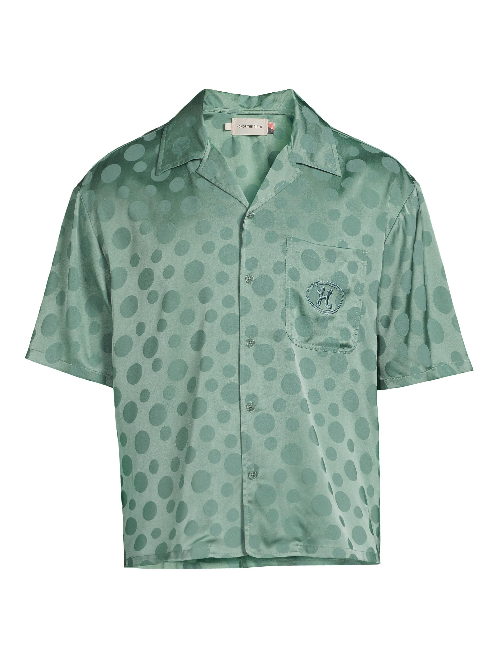 Honor The Gift Men's Polka Dot Camp Shirt - Green