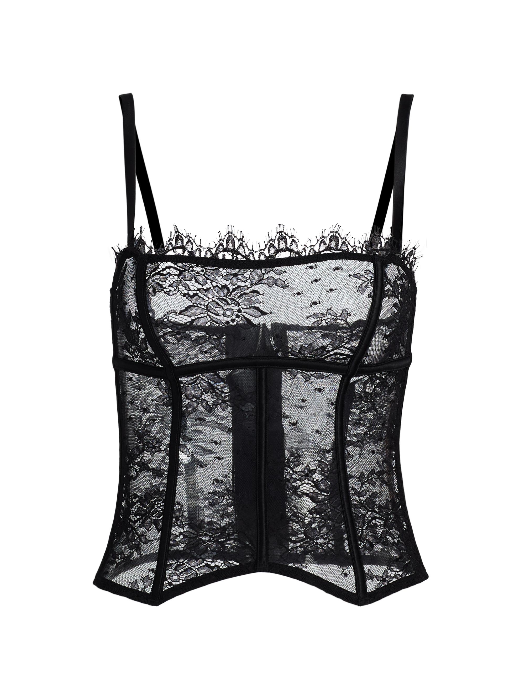 Kiki de Montparnasse Women's Jolie Lace Boned Bustier - Black