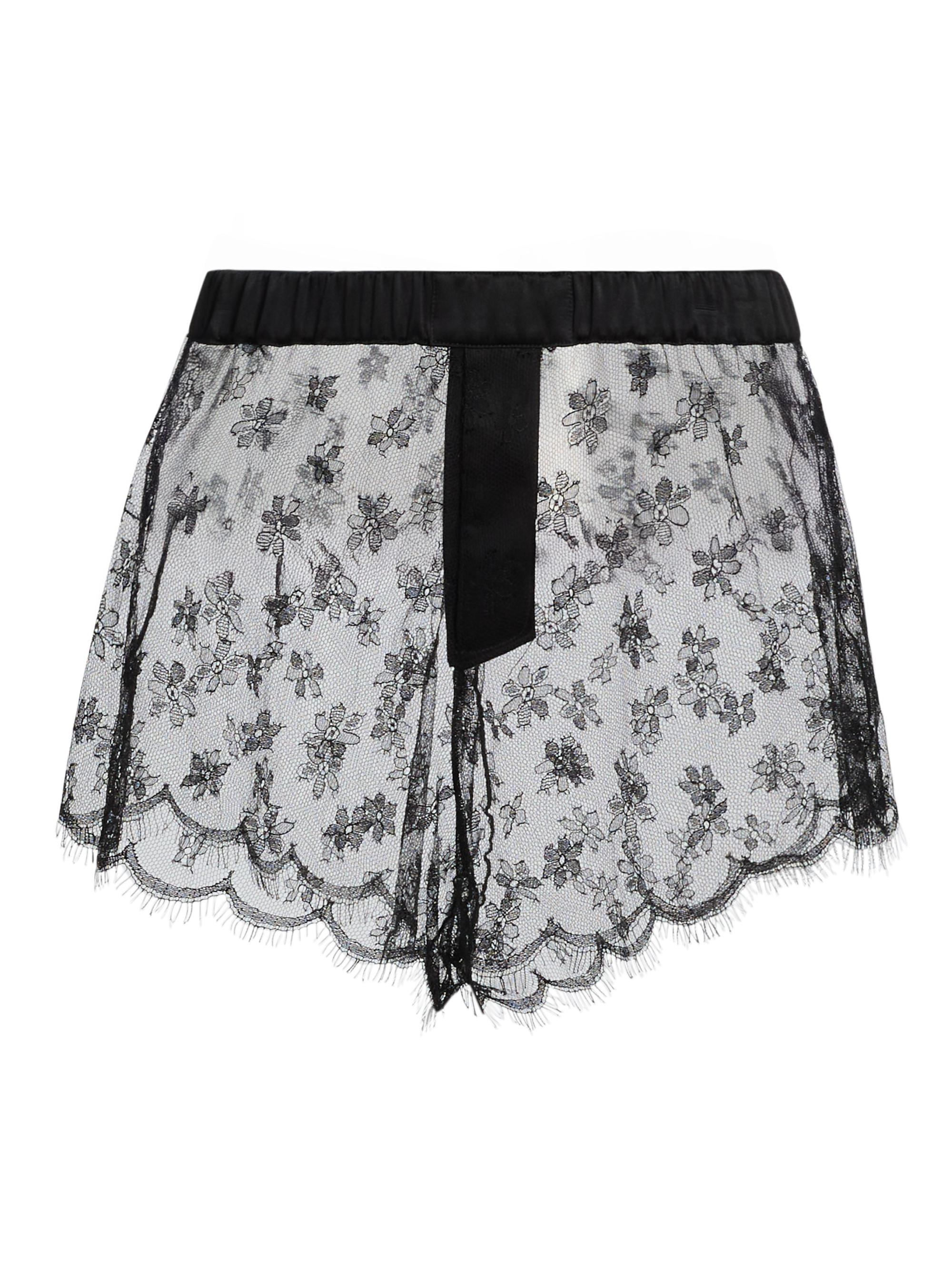 Kiki de Montparnasse Women's Floral Lace Boxer Shorts - Black