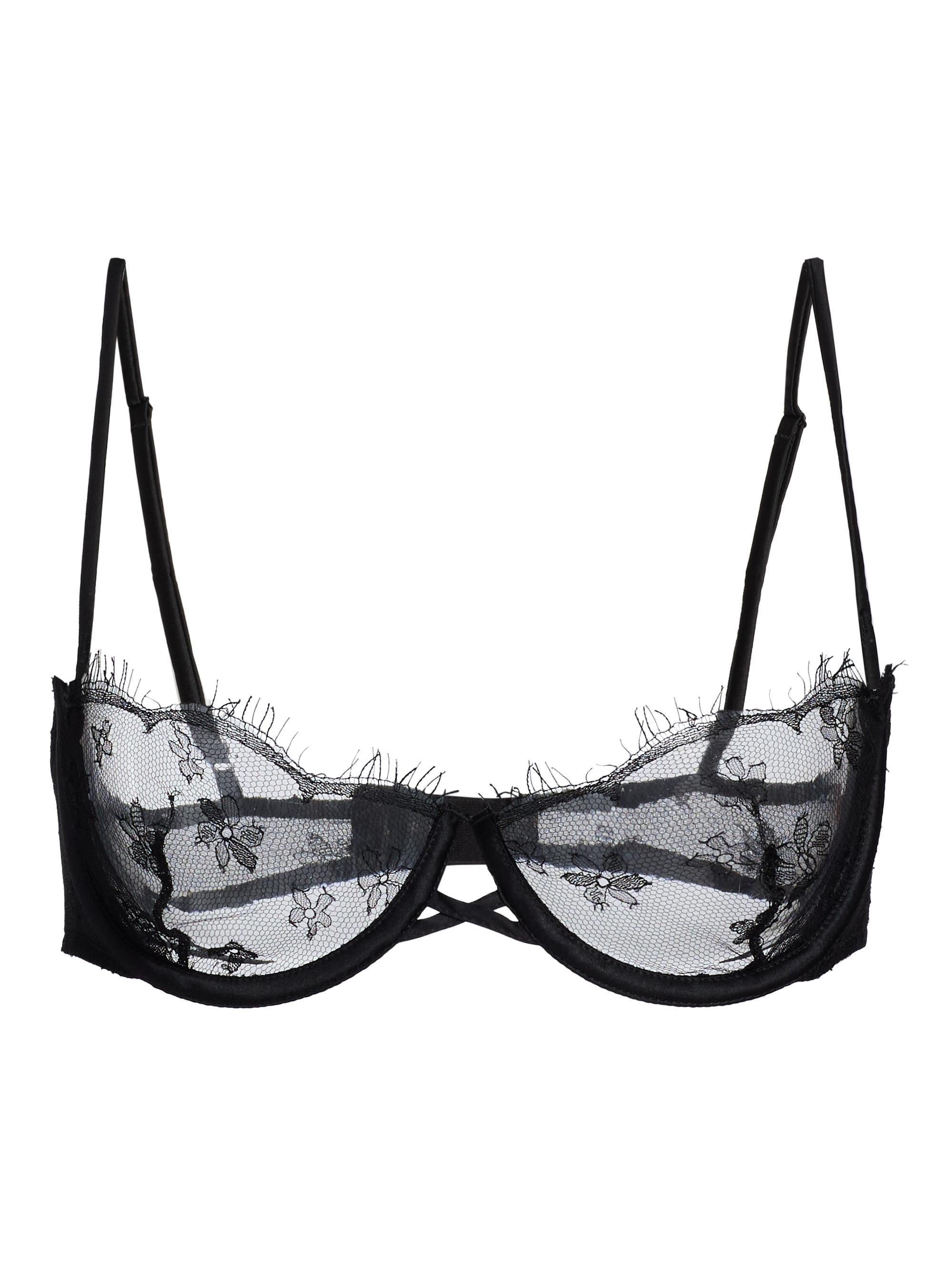 Kiki de Montparnasse Women's Lace Underwire Balconette Bra - Black