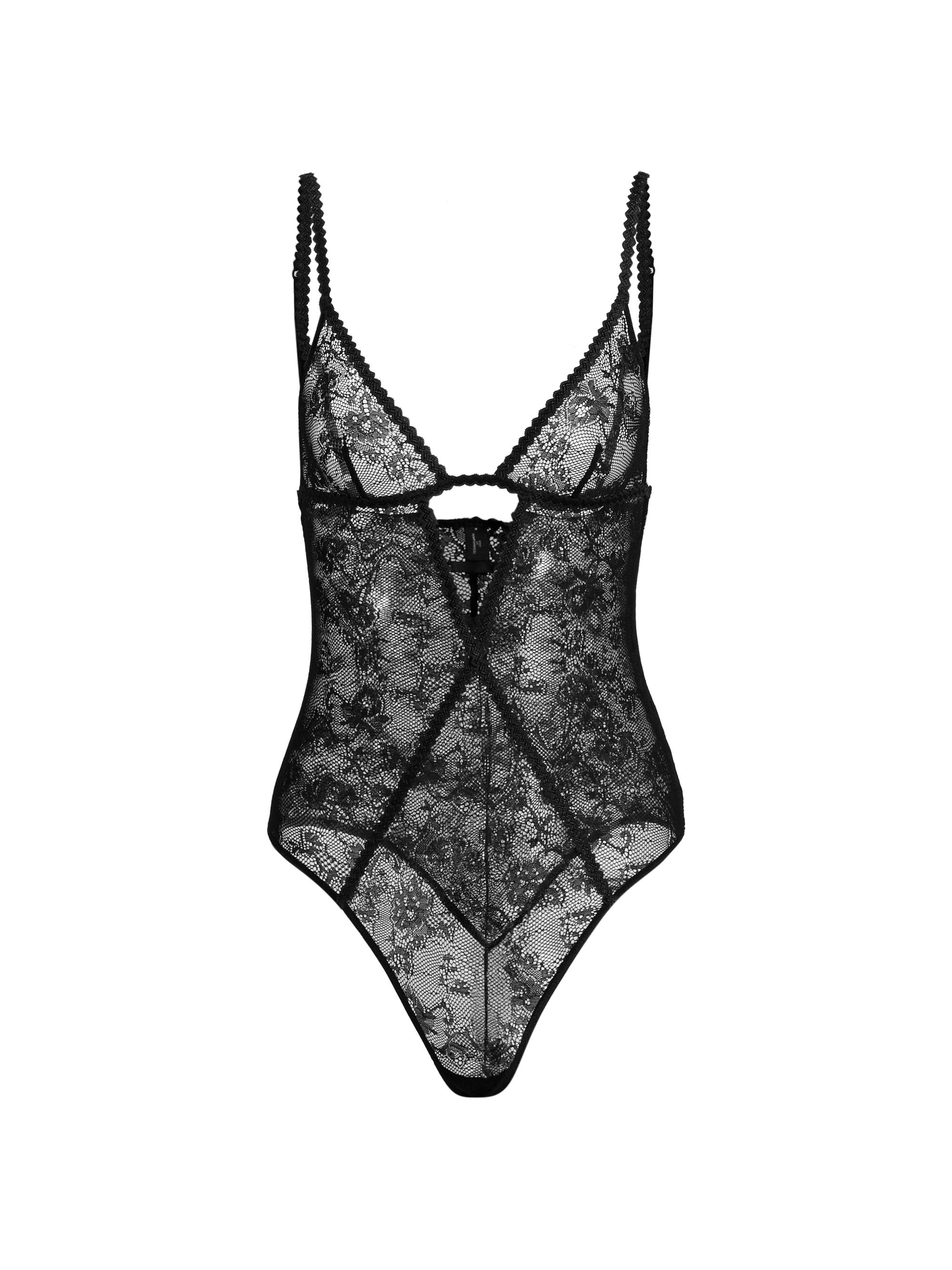 Kiki de Montparnasse Women's Jardin D'oeillet Lace Cut-Out Bodysuit - Black
