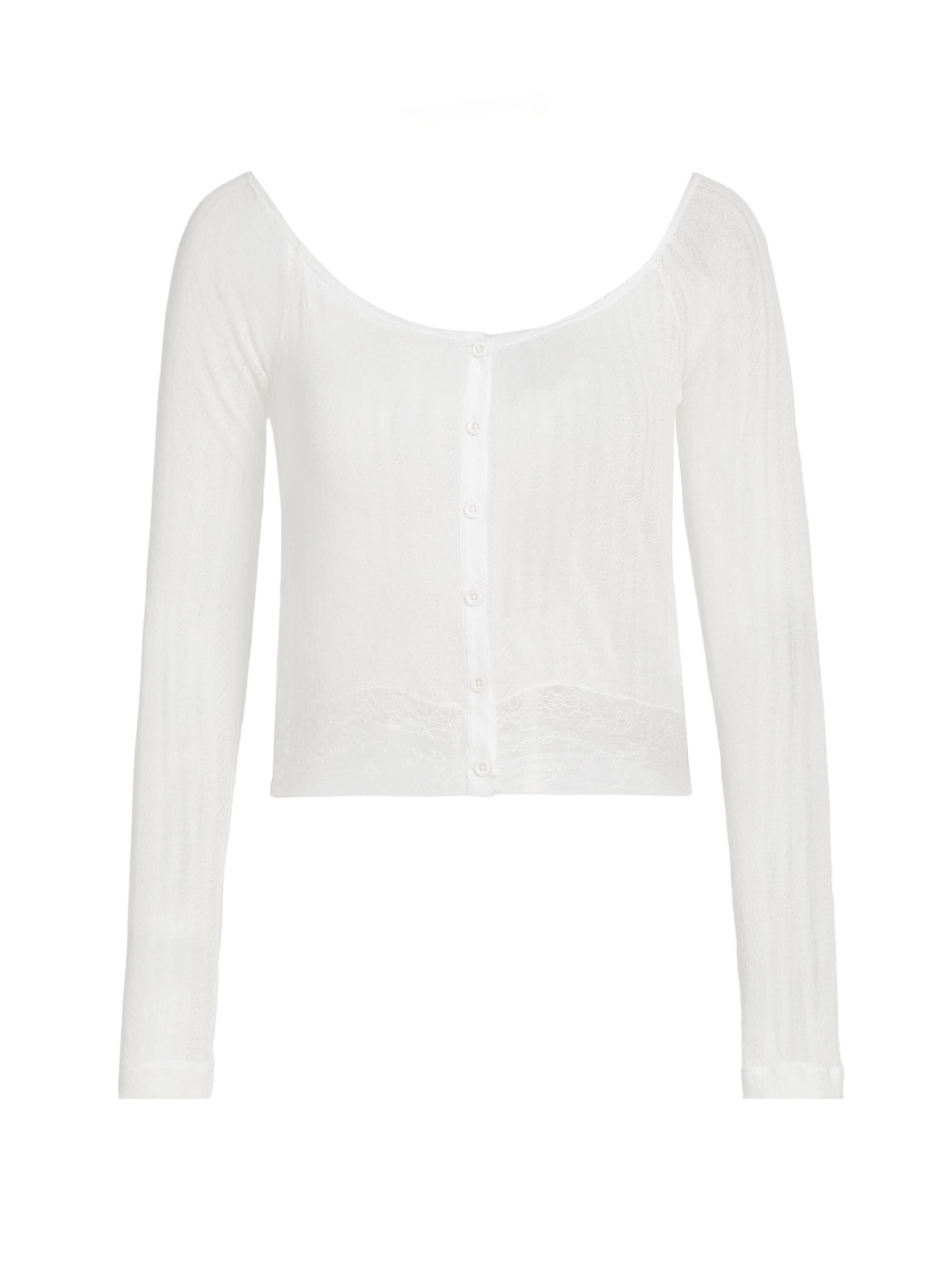 Kiki de Montparnasse Women's Pointelle-Knit Lace Crop Cardigan -