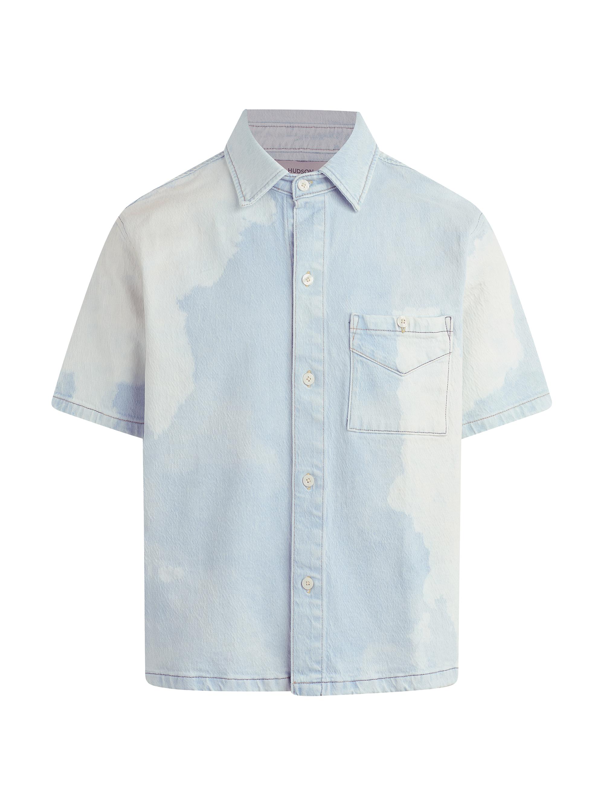 Hudson Jeans Men's Sun-Bleached Short-Sleeve Shirt - Bleached Out