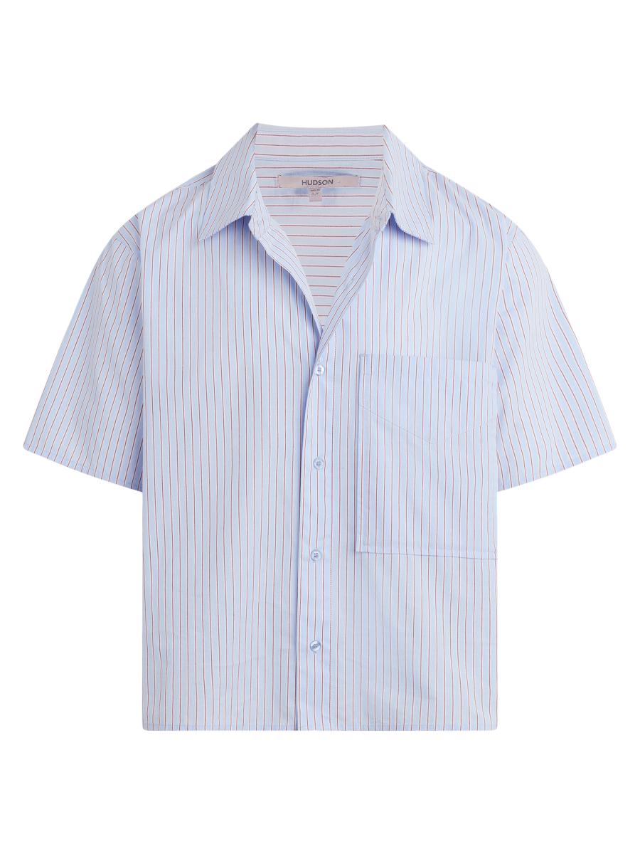 Hudson Jeans Rex Striped Cotton Poplin Shirt | Saks Fifth Avenue
