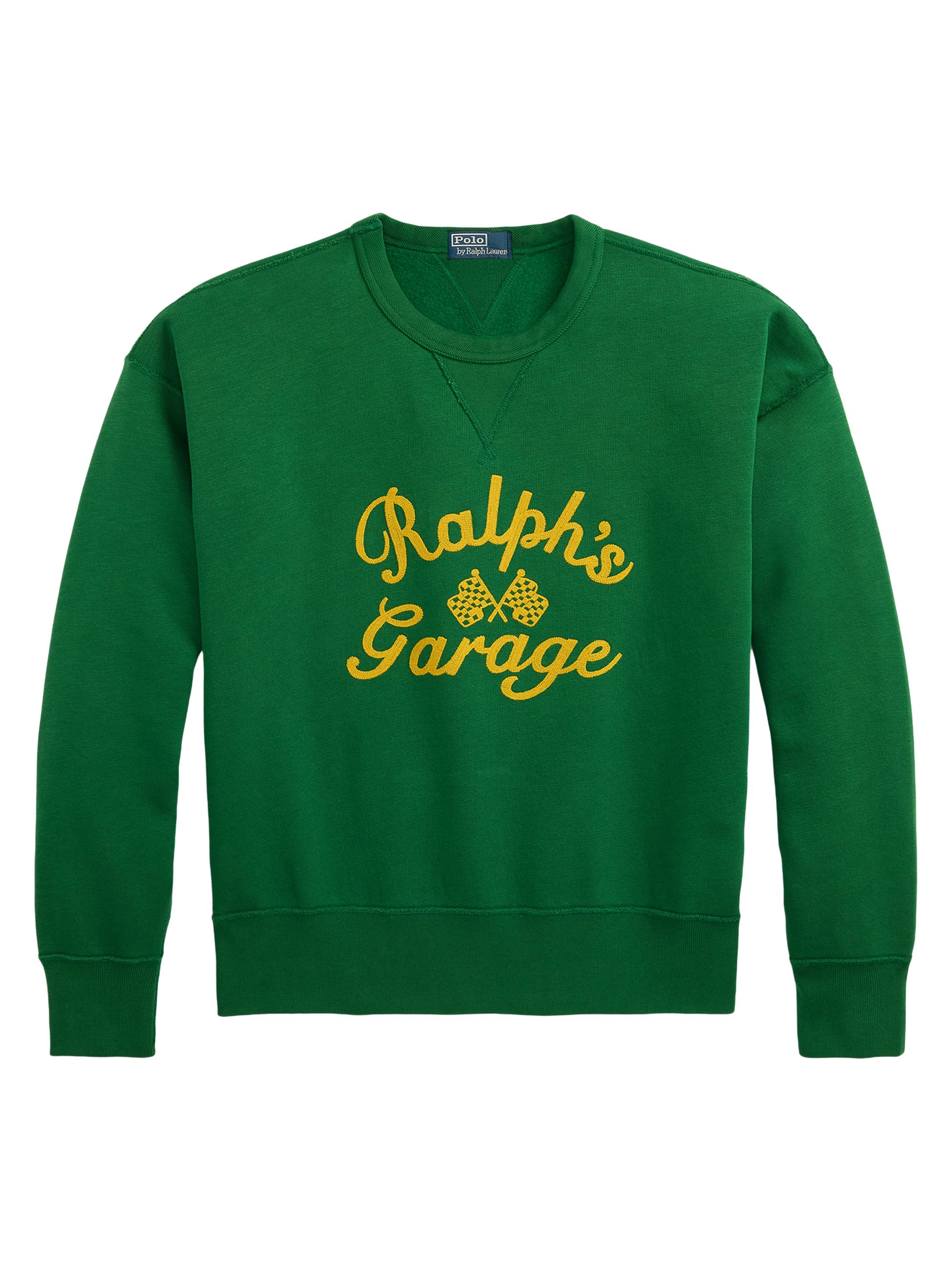 Polo Ralph Lauren Men's Vintage-Fit Ralph's Garage Crewneck Sweatshirt - Tennis Green
