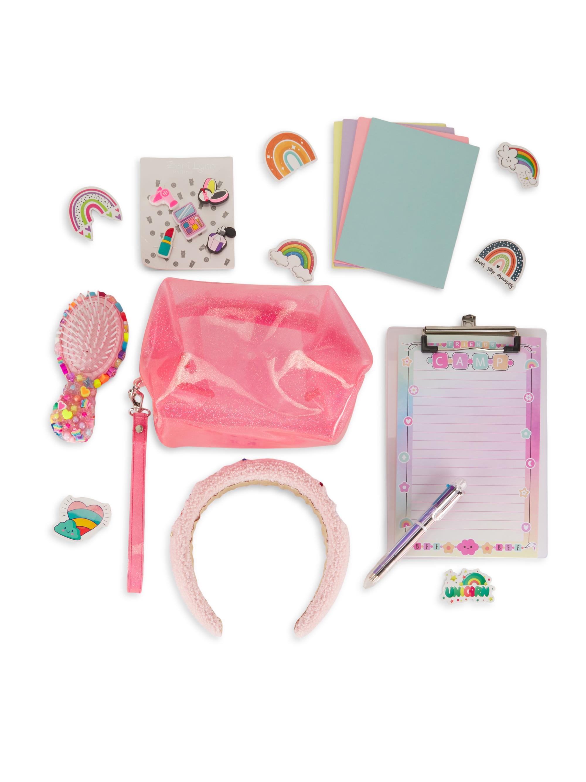 Bari Lynn Girl's Camp Stationery, Brush, Headband, & Cosmetic Bag Set
