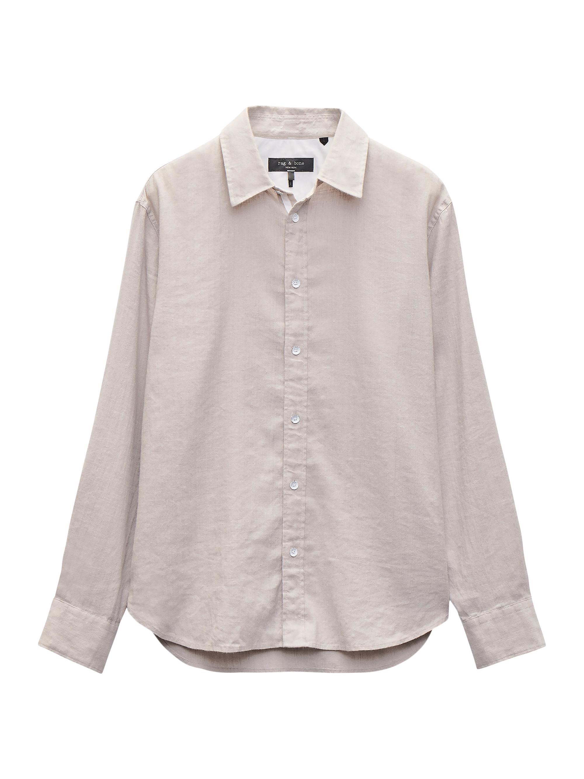 rag & bone Men's Finch Linen Shirt - Chime Grey