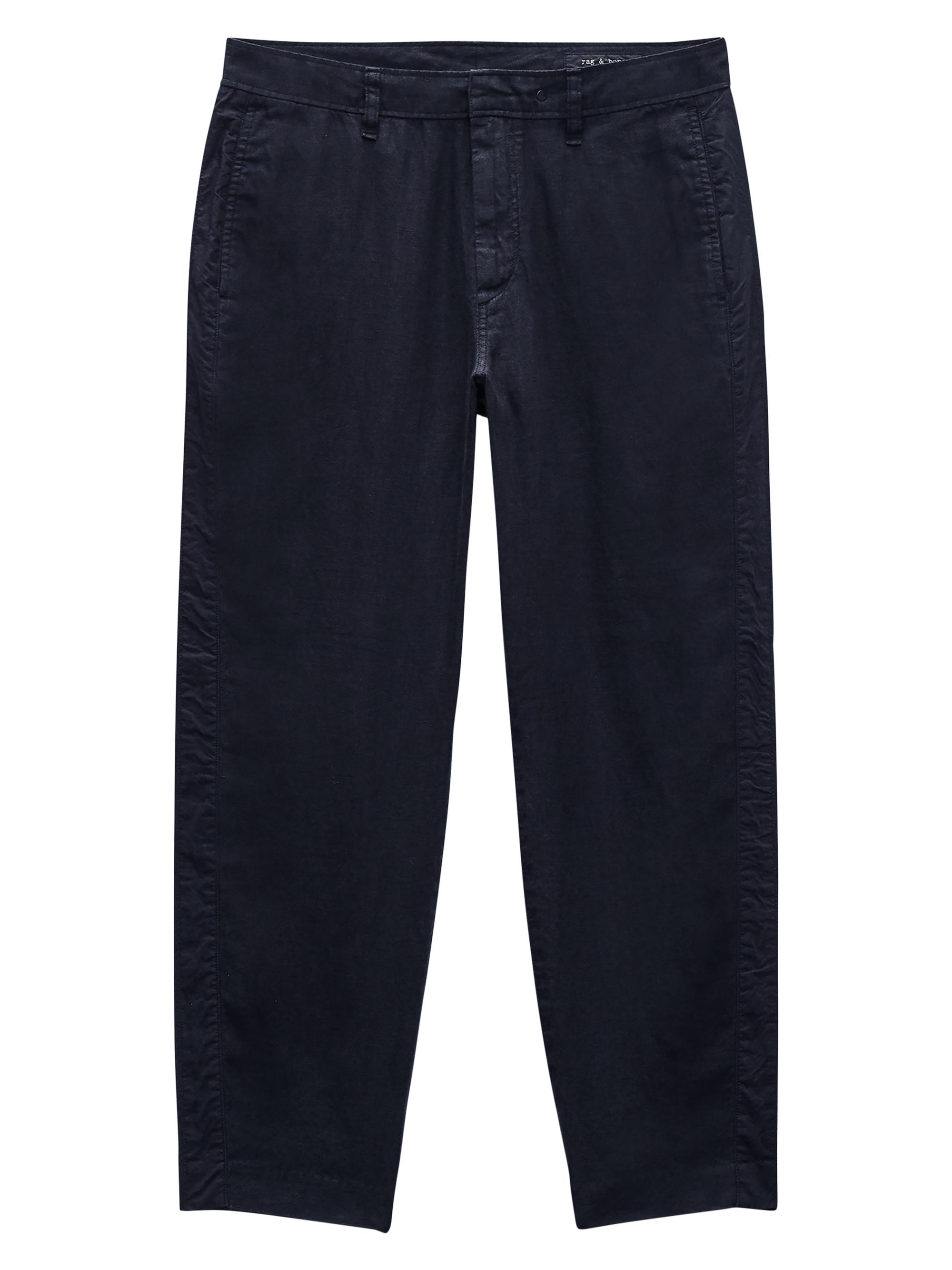rag & bone Men's Tapered Linen Trousers - Black