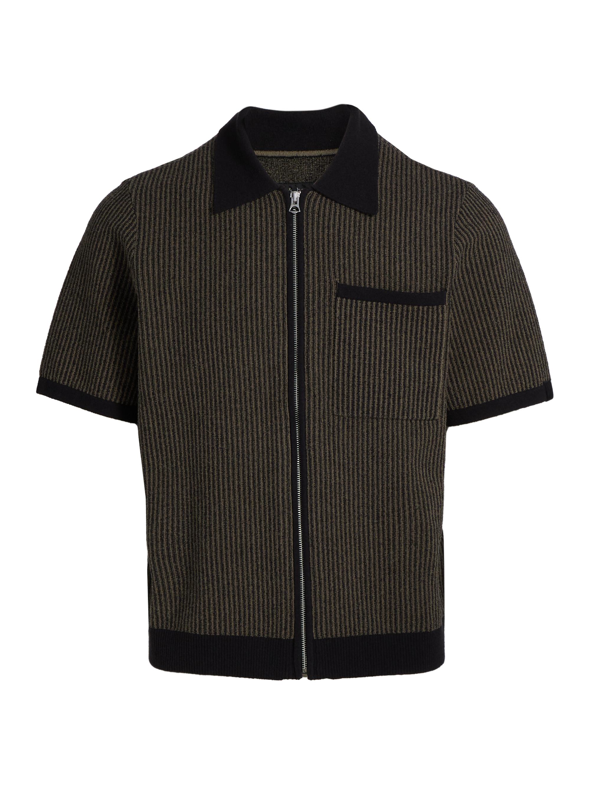 rag & bone Men's Zuma Jacquard Full-Zip Shirt - Black