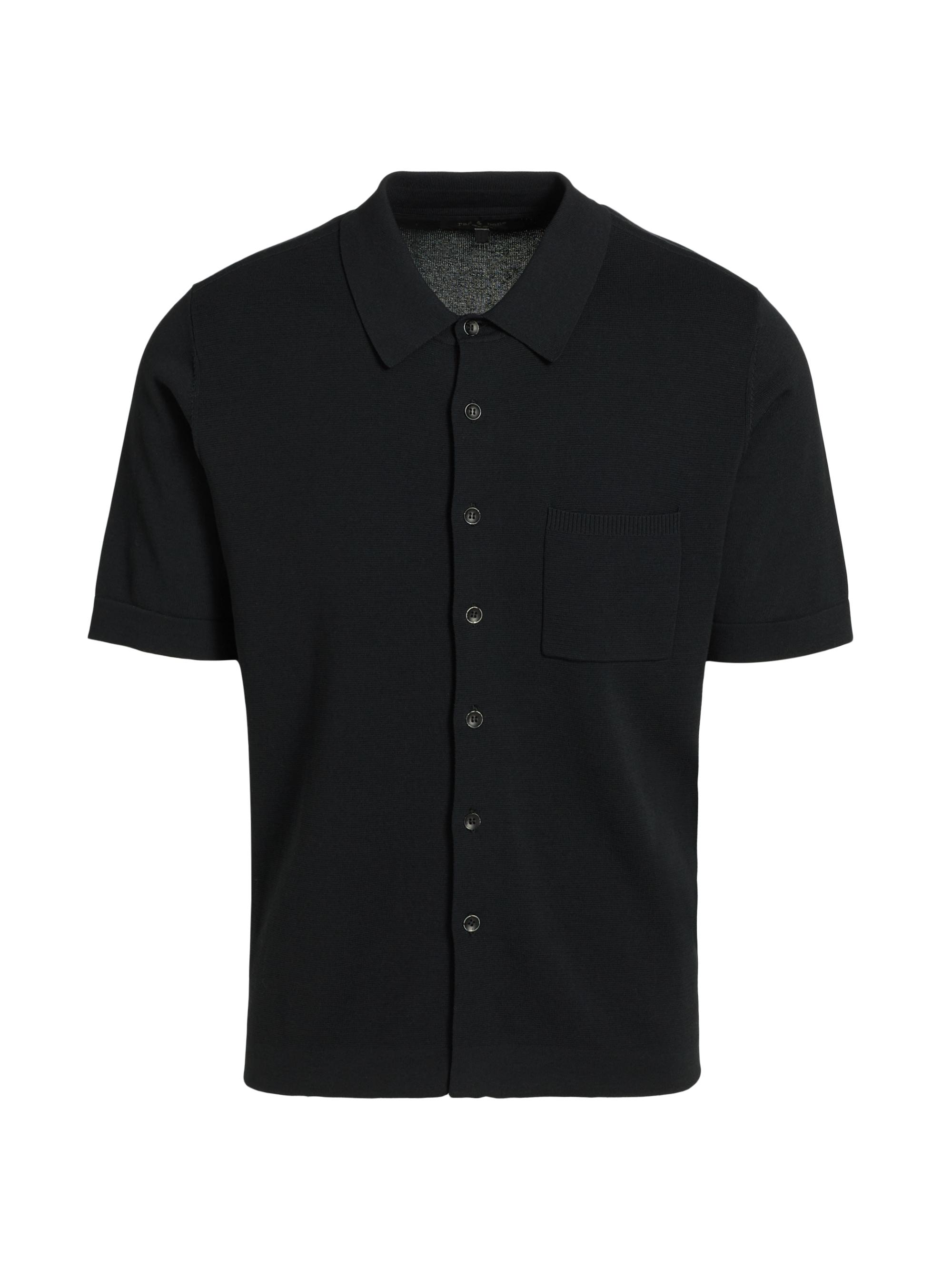 rag & bone Men's Dalton Refined Knit Shirt - Black