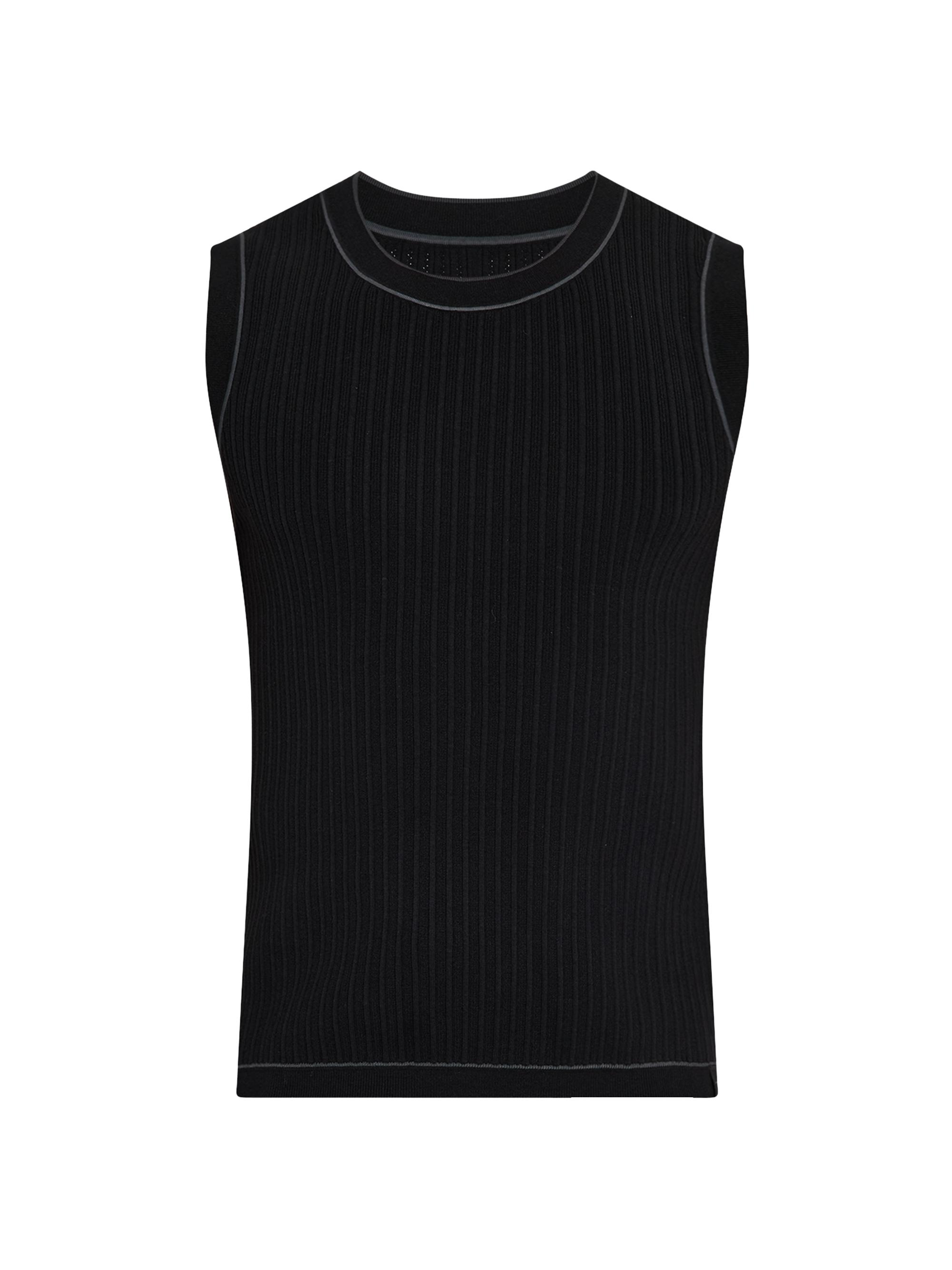 rag & bone Men's Cotton-Blend Rib-Knit Tank - Black