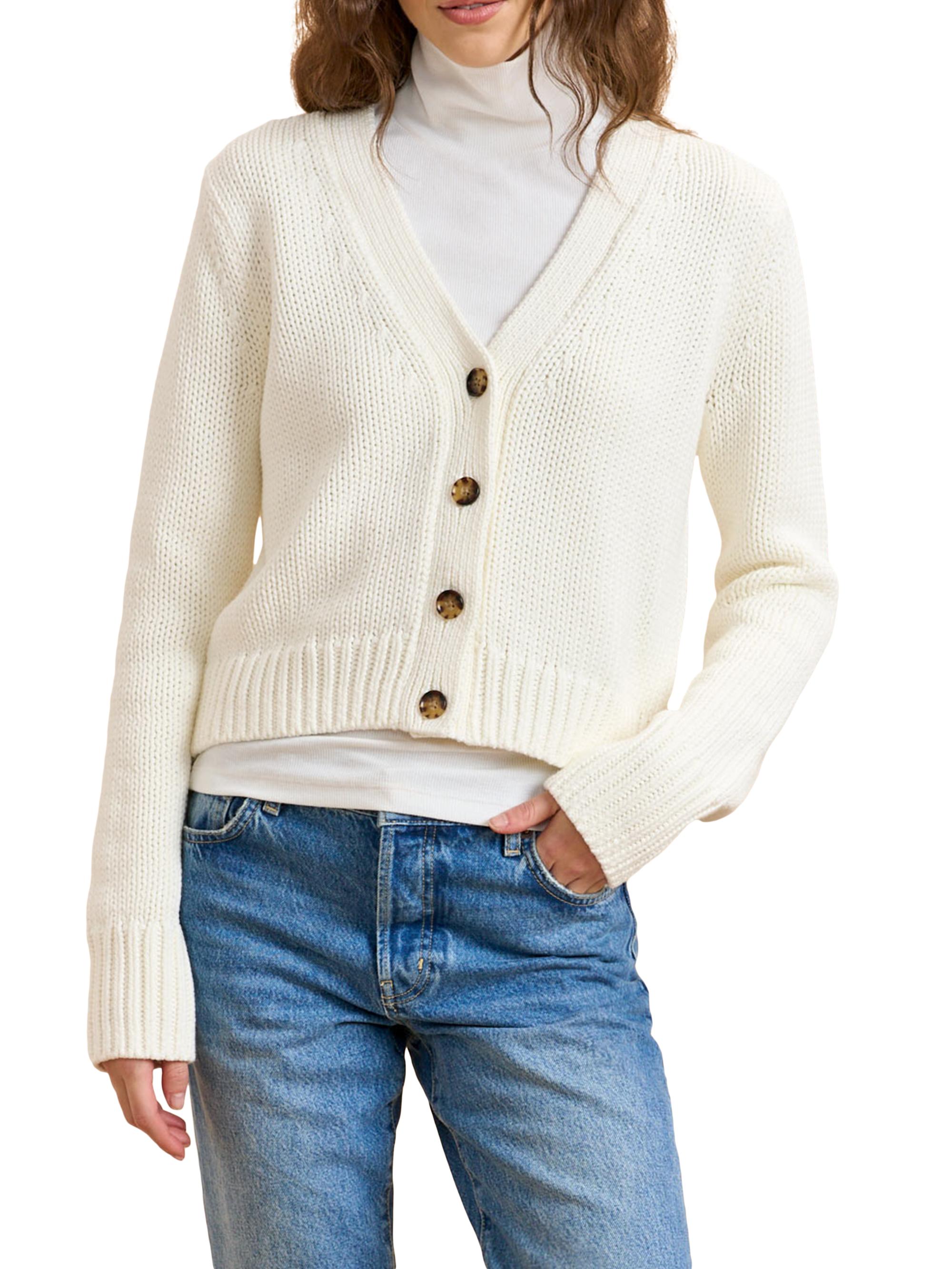 La Ligne Women's Solid Mini Cardi Sweater - Cream