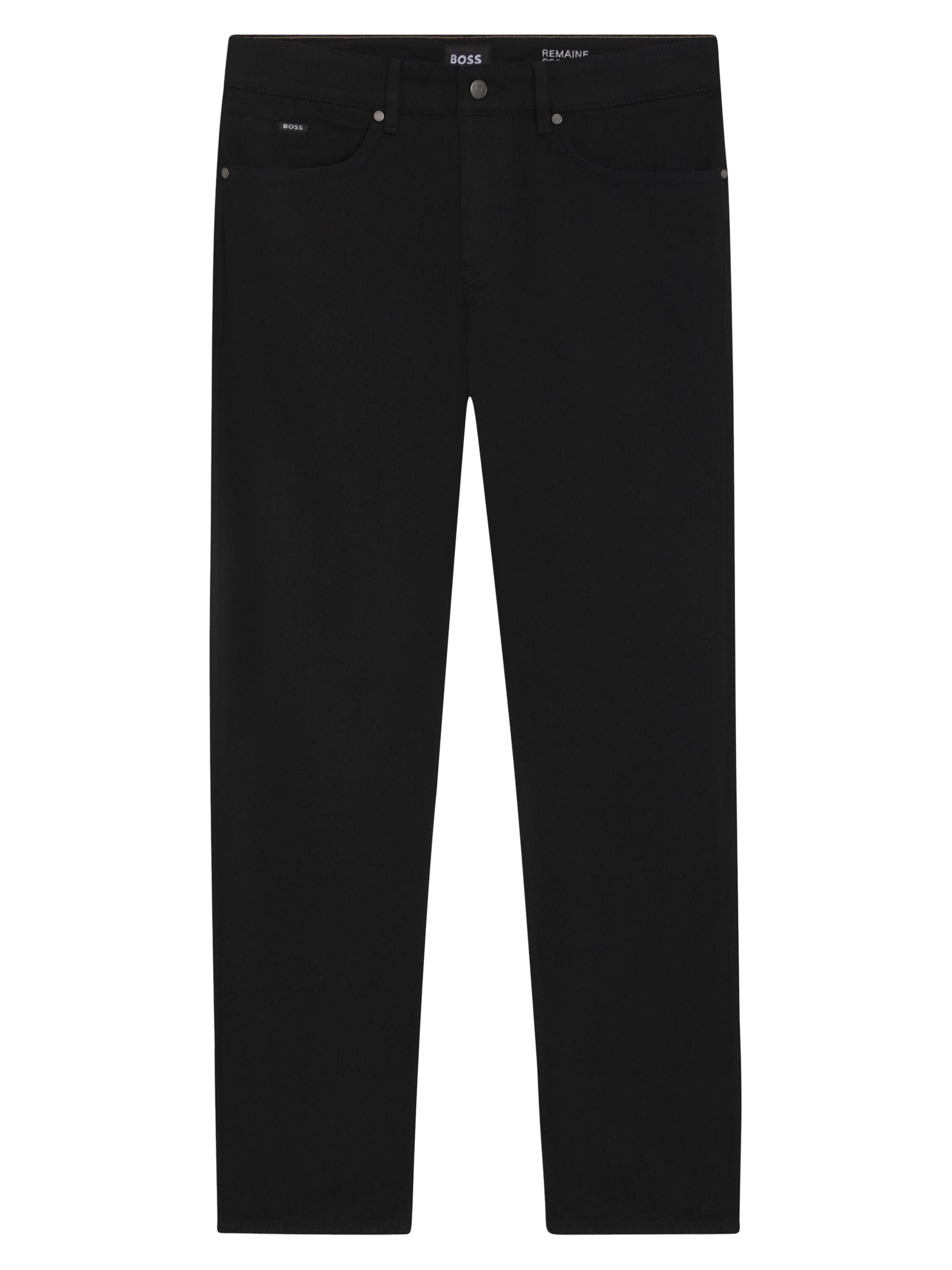 BOSS Men's Regular-Fit Jeans in Super-Soft Italian Stretch Denim - Black