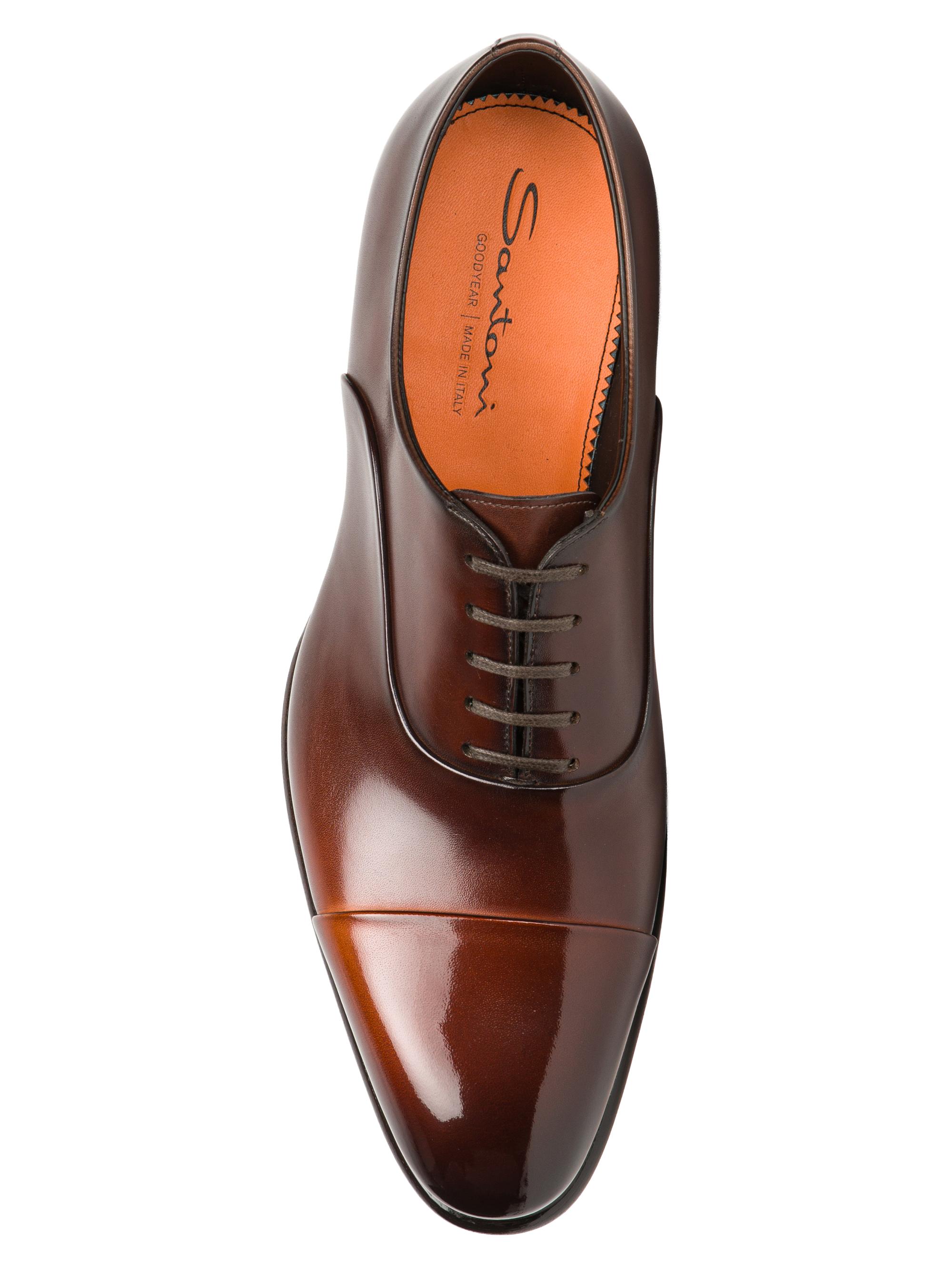 Santoni Carter Cap-Toe Leather Oxfords | Saks Fifth Avenue
