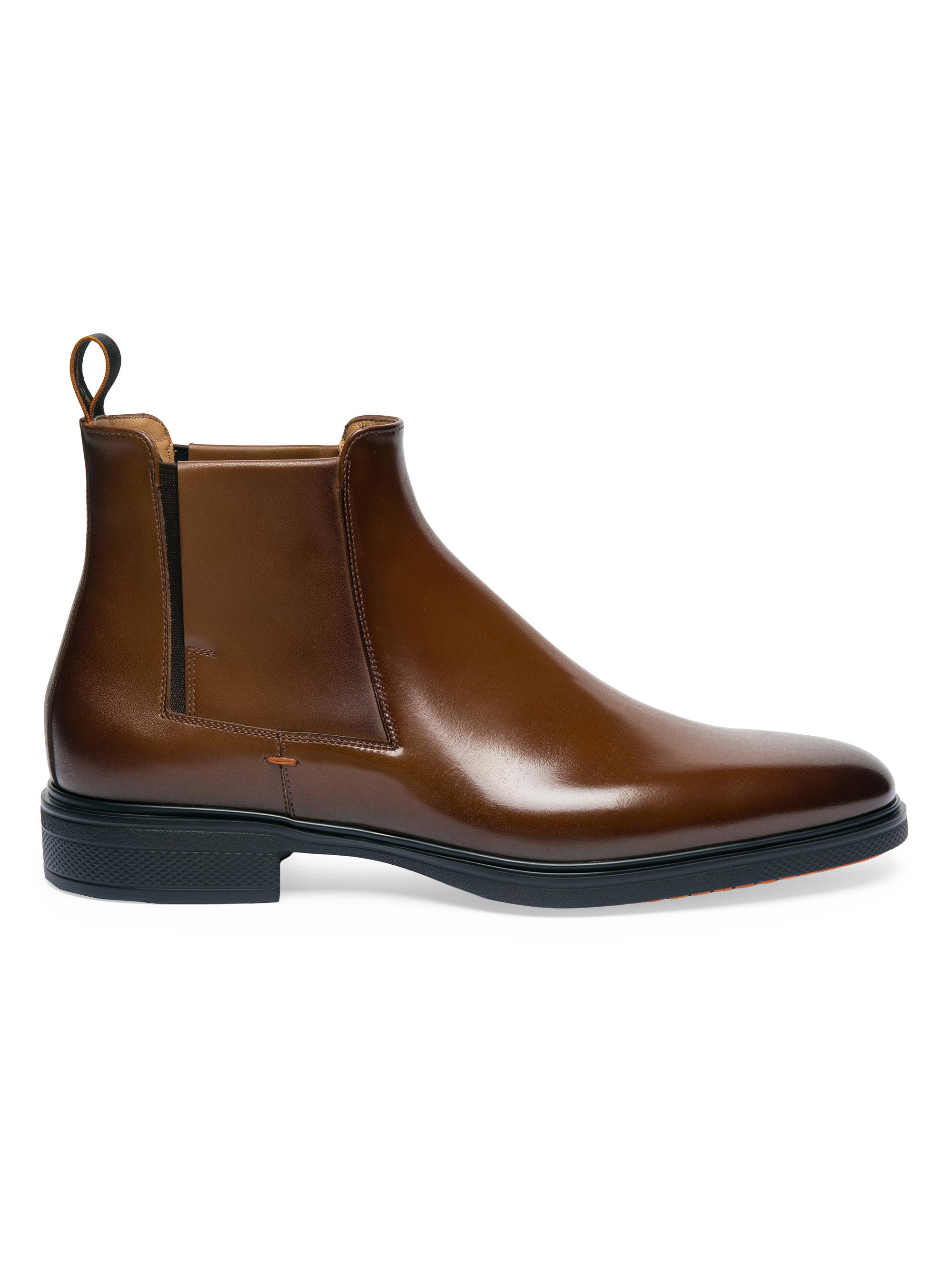 Santoni Men's Easy On Leather Chelsea Boots - Brown