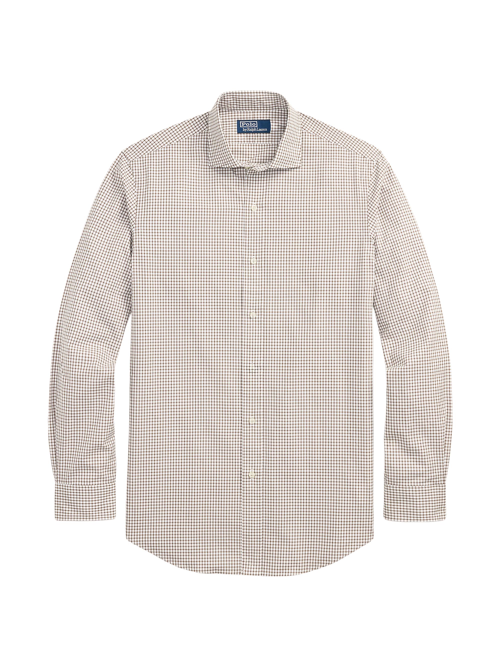 Polo Ralph Lauren Men's Glen Plaid Cotton Poplin Button-Front Shirt - White Fall Brown