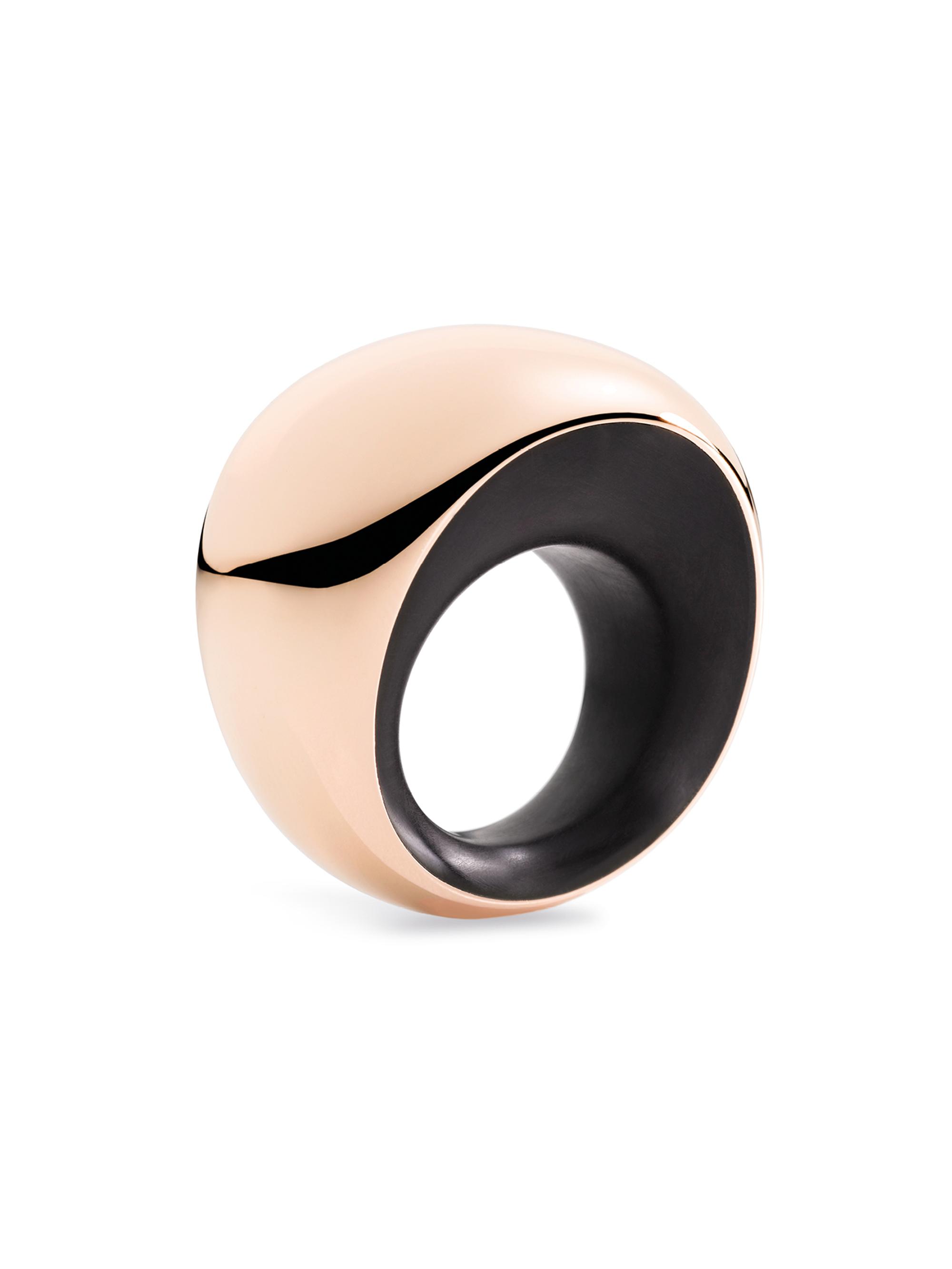 Vhernier Women's Pirouette 18K Rose Gold, Jet & 0.01 TCW Diamond Ring - Rose Gold