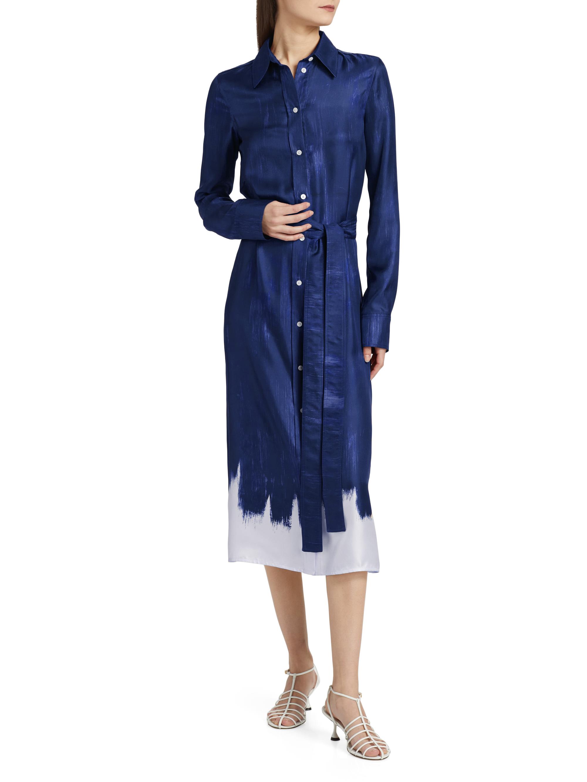 amayah button front midi dress SIMKHAI Women's Montgomery Organza Button-Front Gown - Midnight