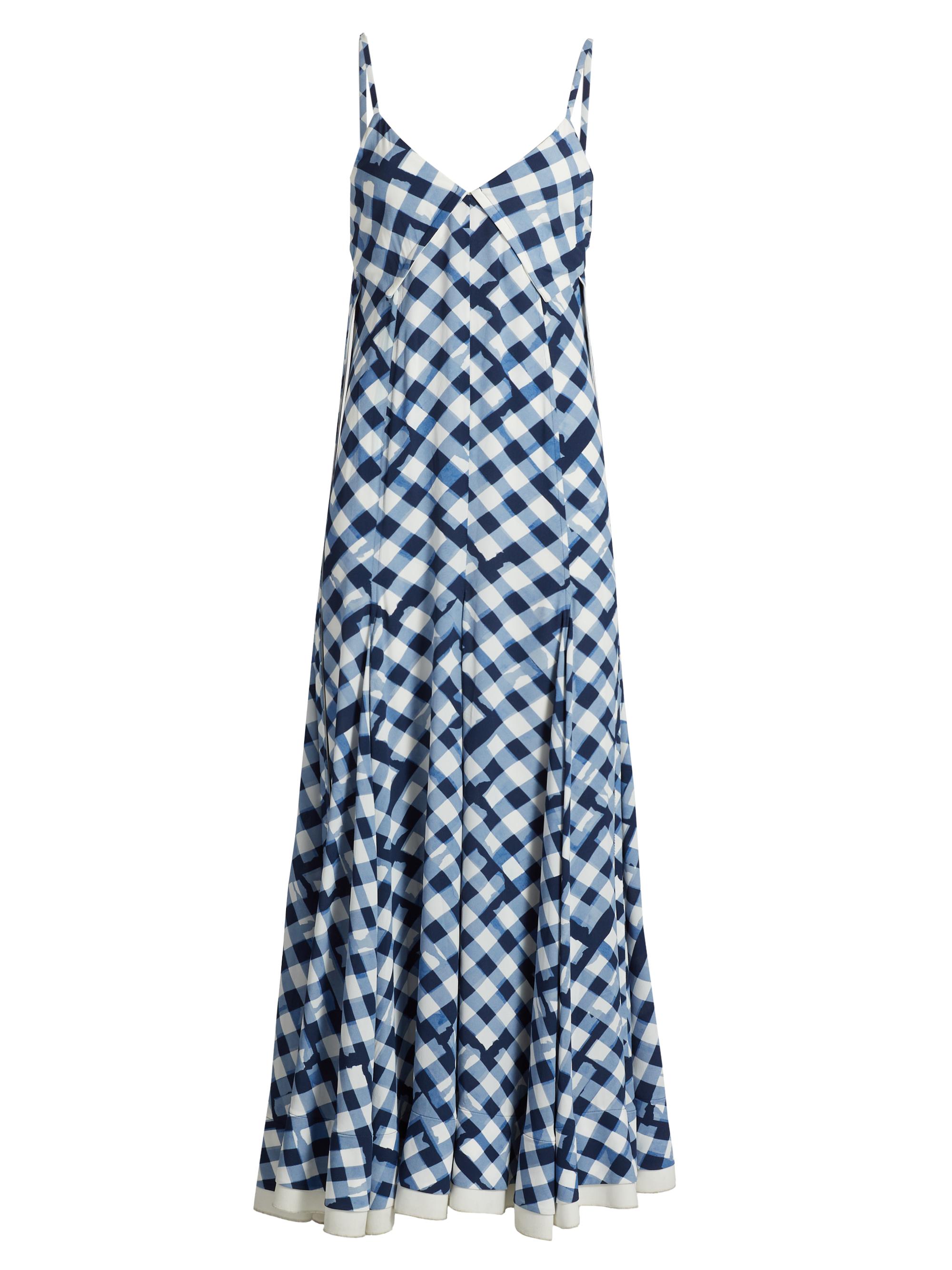 Proenza Schouler Women's June Crepe De Chine Maxi Dress - Dark Navy Multi