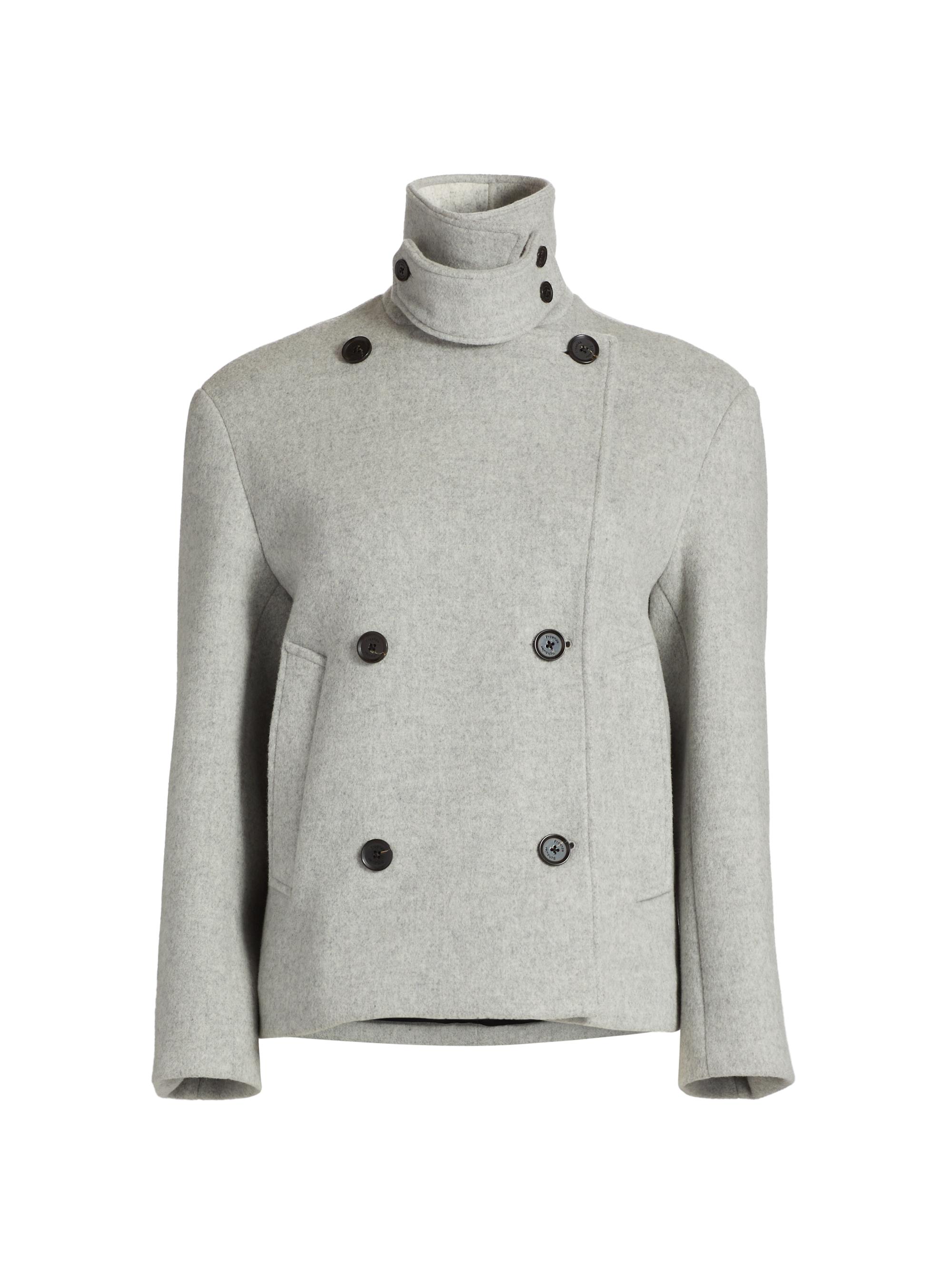 Proenza Schouler Women's Nola Brushed Wool-Cashmere Jacket - Light Grey Melange