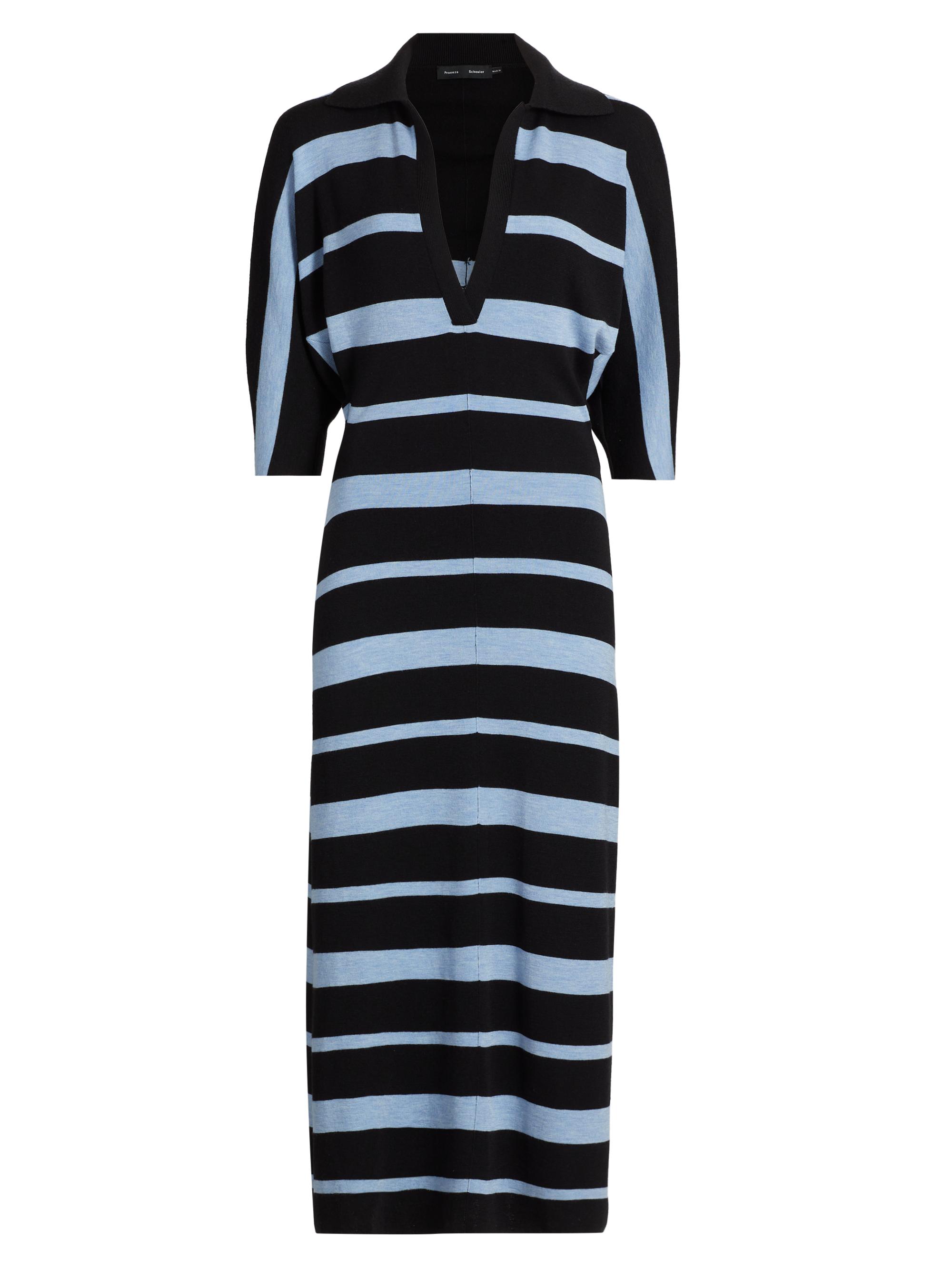 Proenza Schouler Women's Solana Wool-Silk Midi-Dress - Black Multi