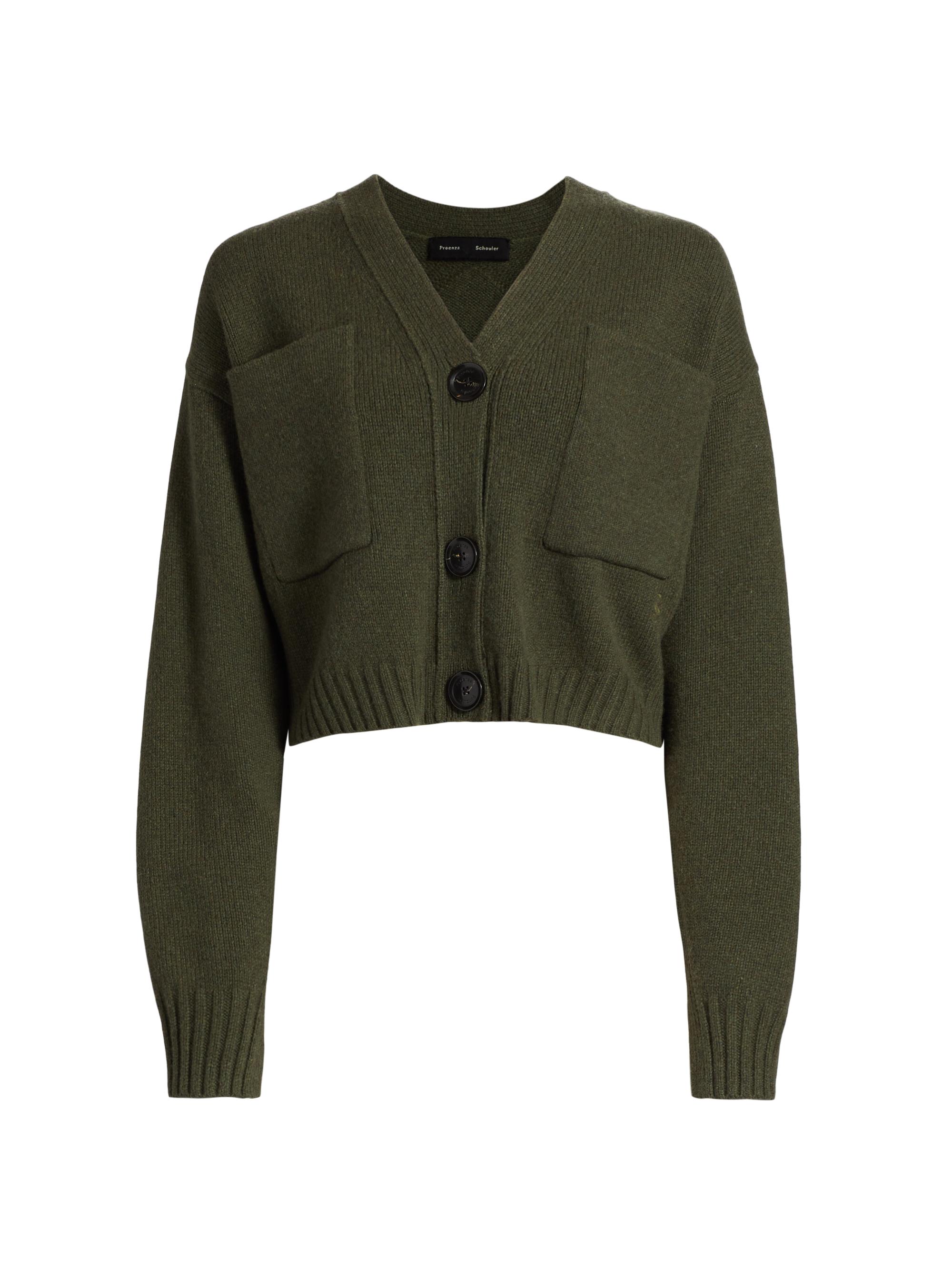 Proenza Schouler Women's Sofia Cashmere-Wool Cardigan - Fatigue