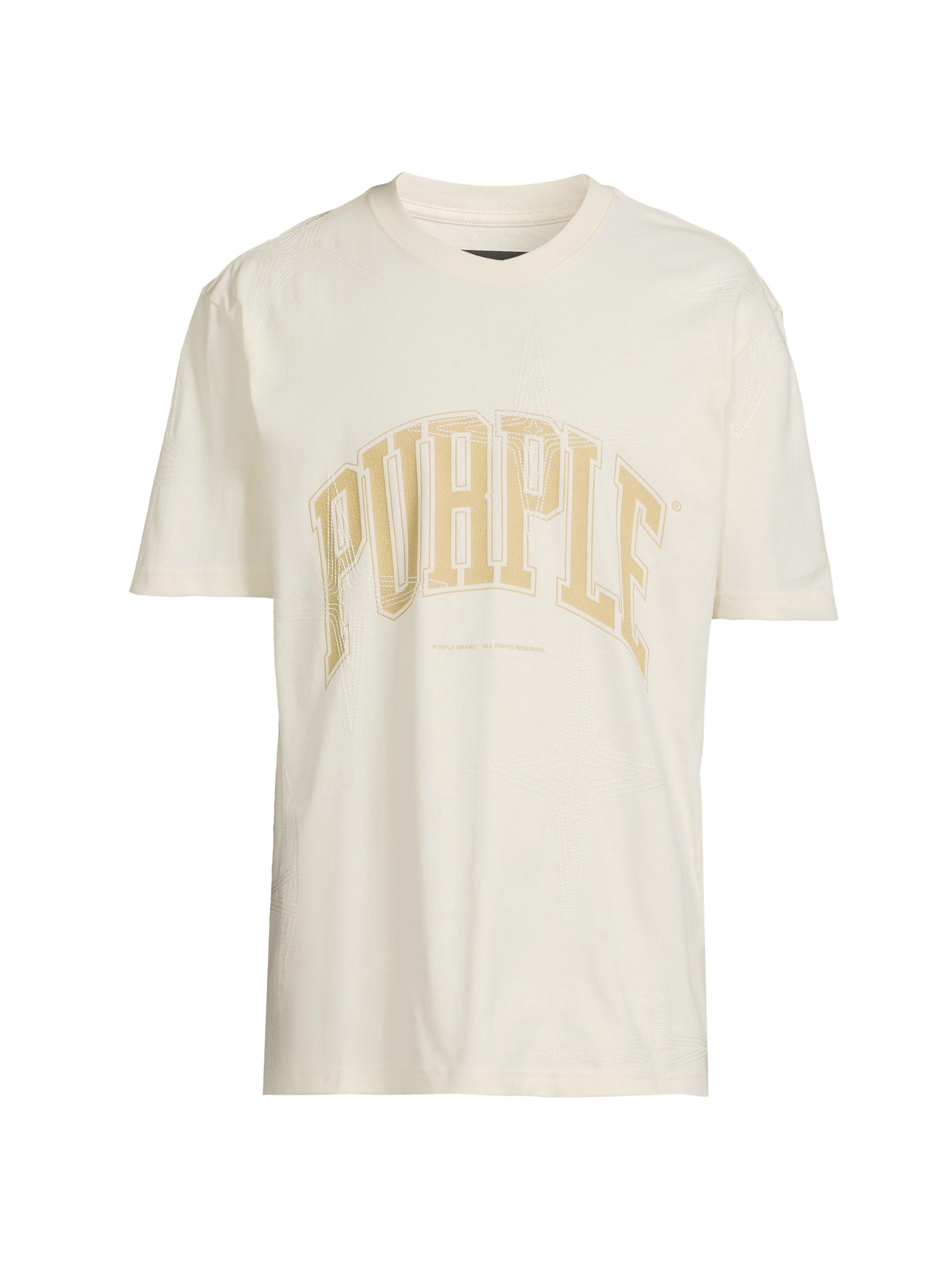 Purple Brand Men's Logo Cotton Regular-Fit T-Shirt - White
