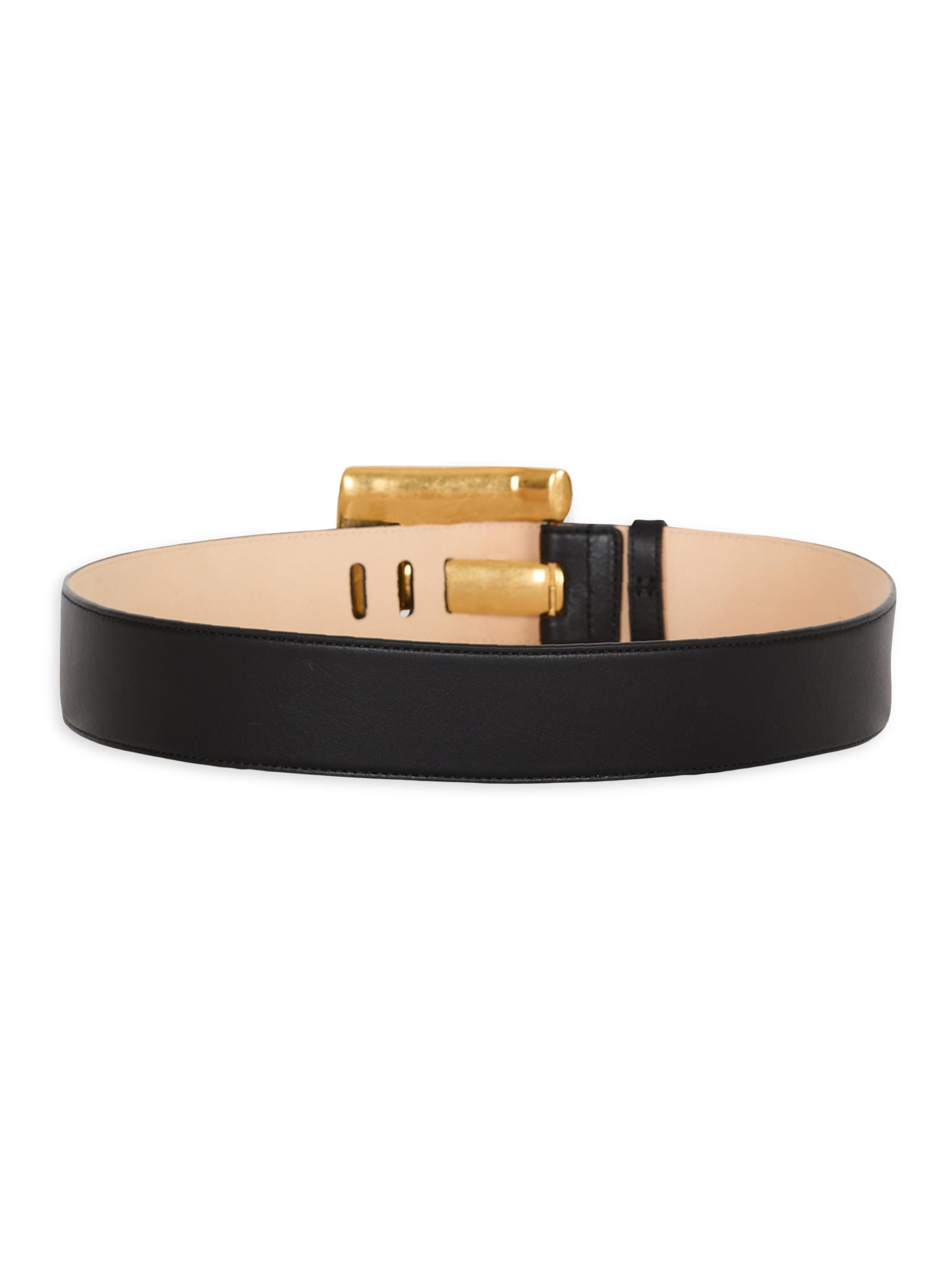 Balmain Anthem Thick Leather Belt | Saks Fifth Avenue