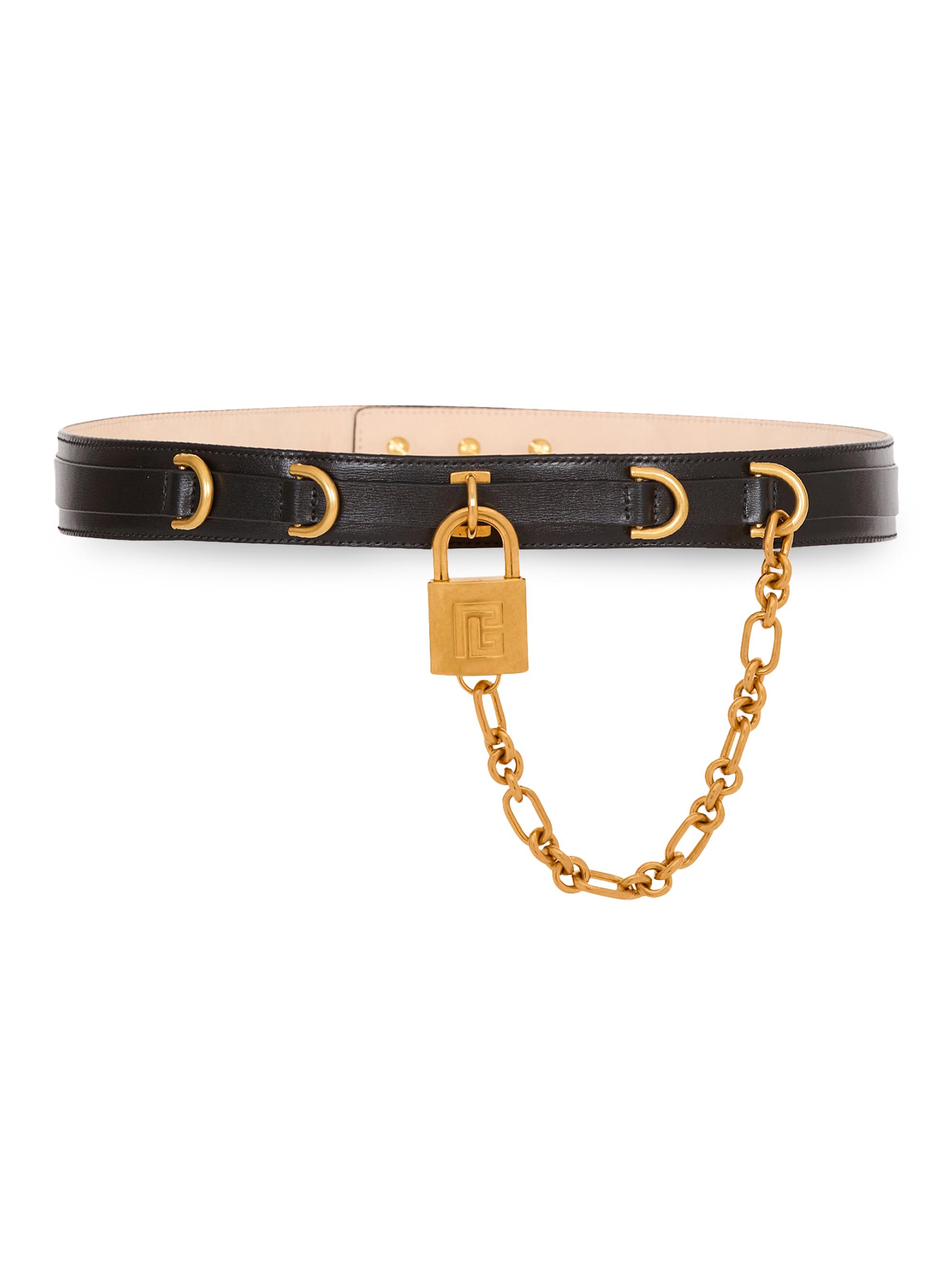 Balmain Women's Sync Chain & Leather Belt - Black