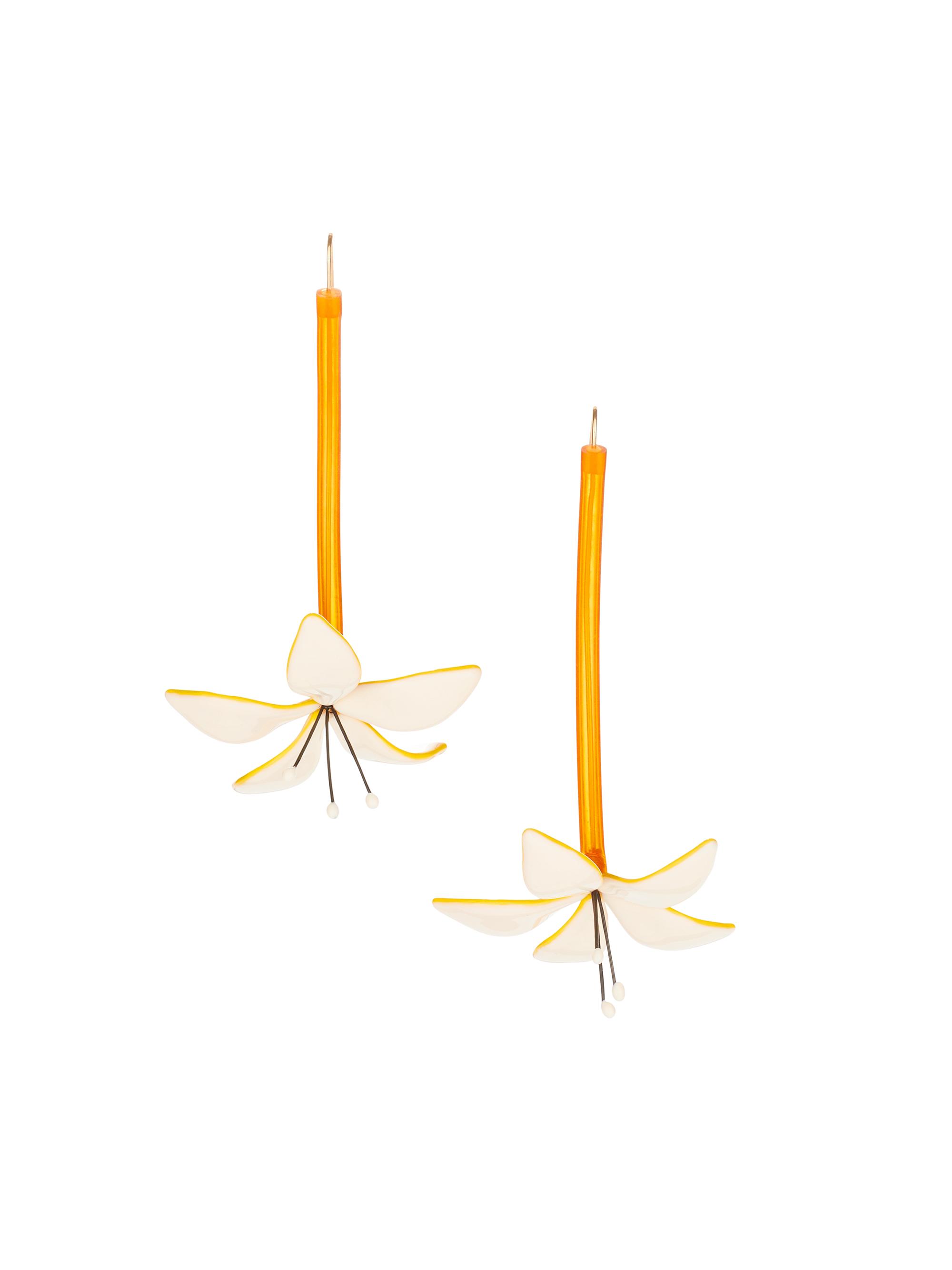 Tory Burch Women's Mixed-Media Flower Drop Earrings - White