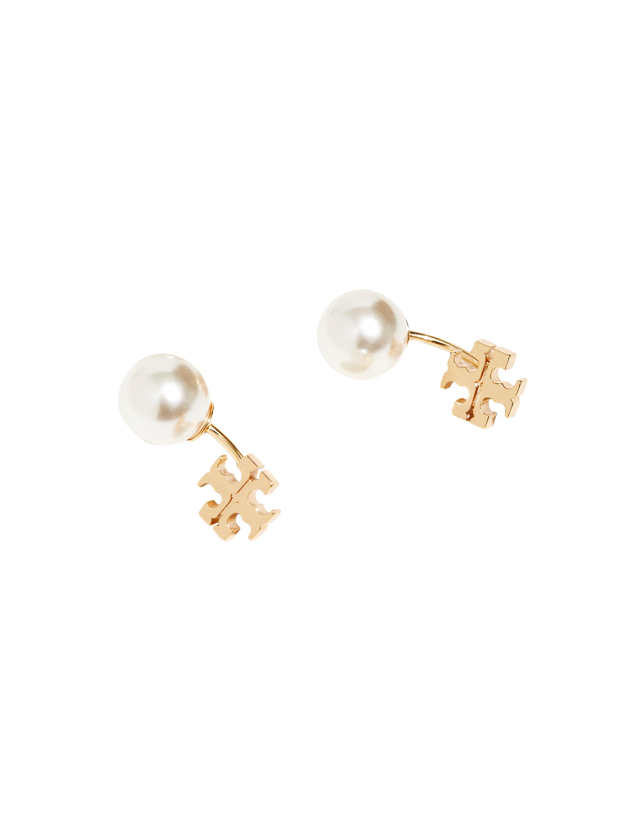 Tory Burch Women's 18K-Gold-Plated & Imitation Pearl Ear Jackets - Tory Gold Pearl