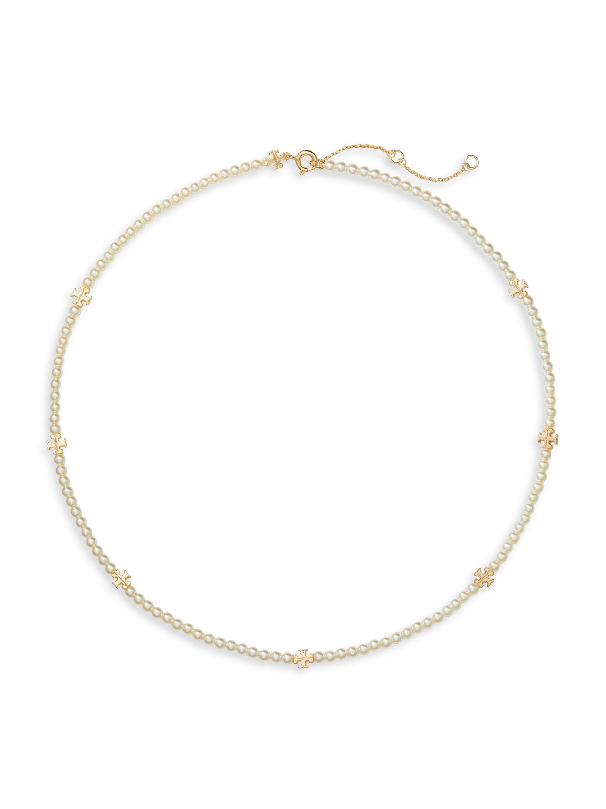 Tory Burch Women's Kira 18K-Gold-Plated & Imitation Pearl Necklace - Tory Gold Pearl