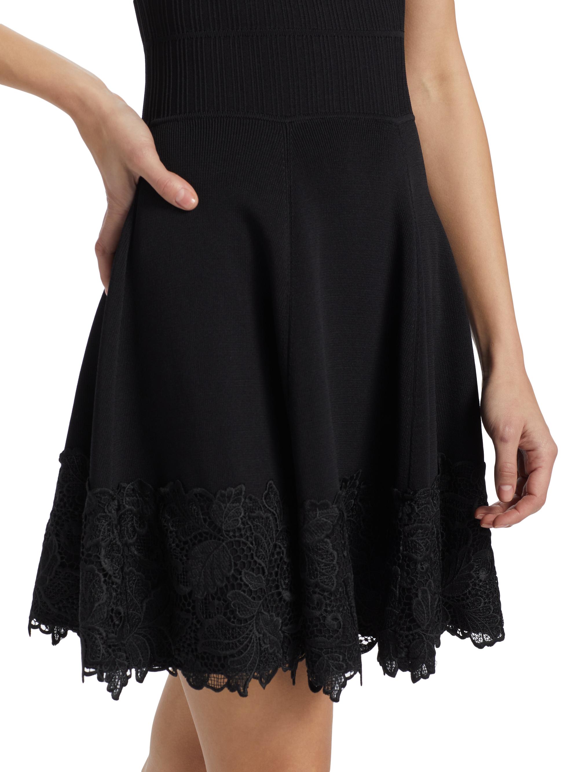 Orpheus Lace Combo Rib Dress In Black | Generation Love S / Black