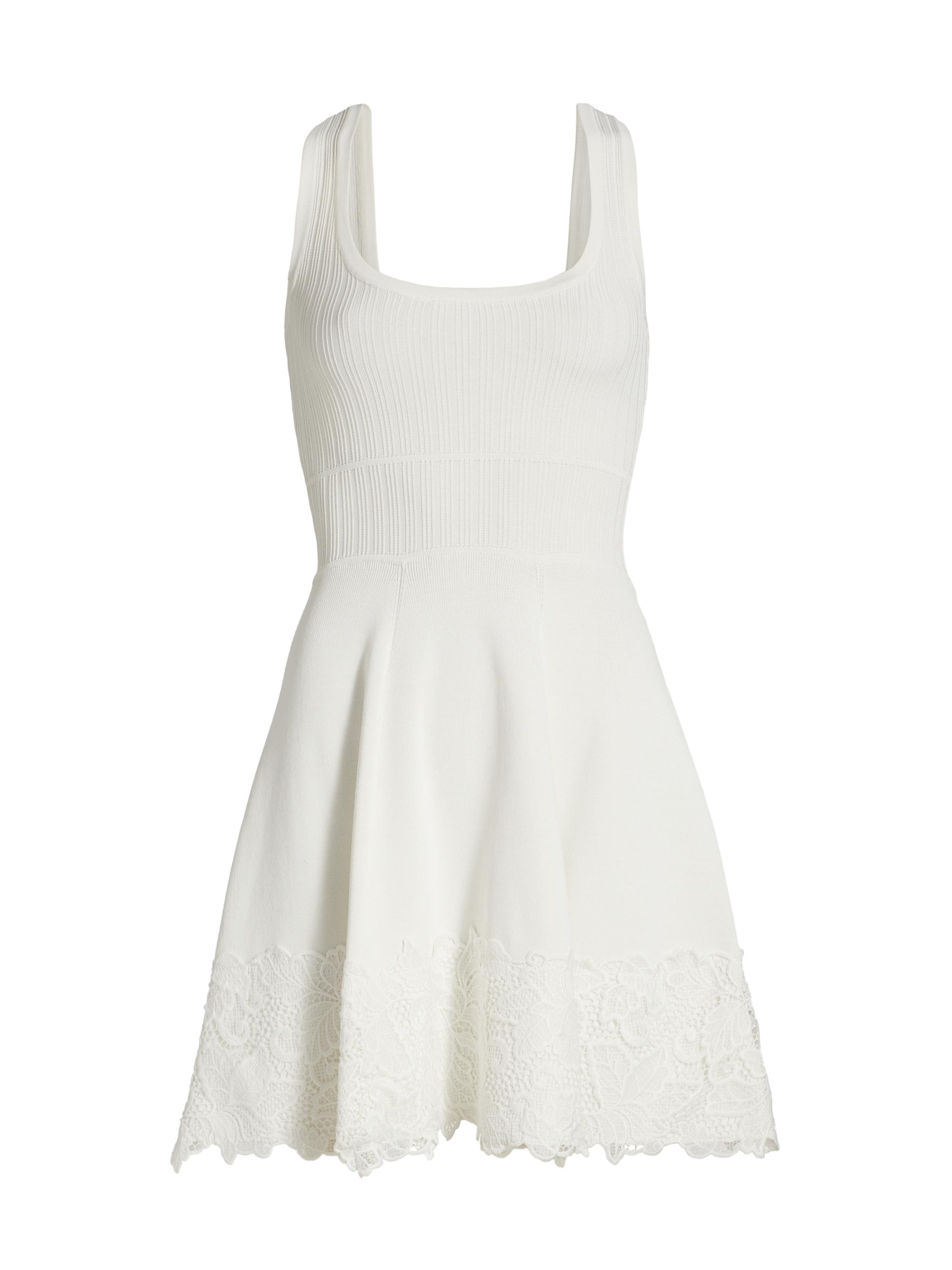 Generation Love Women's Orpheus Lace Combo Rib Mini-Dress - White