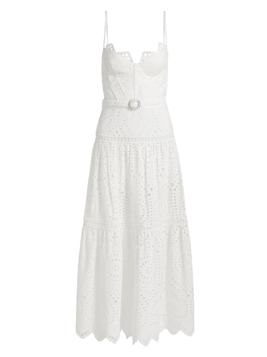 white christmas dresses Hyacinth Eyelet Maxi Dress - Off White, Lined