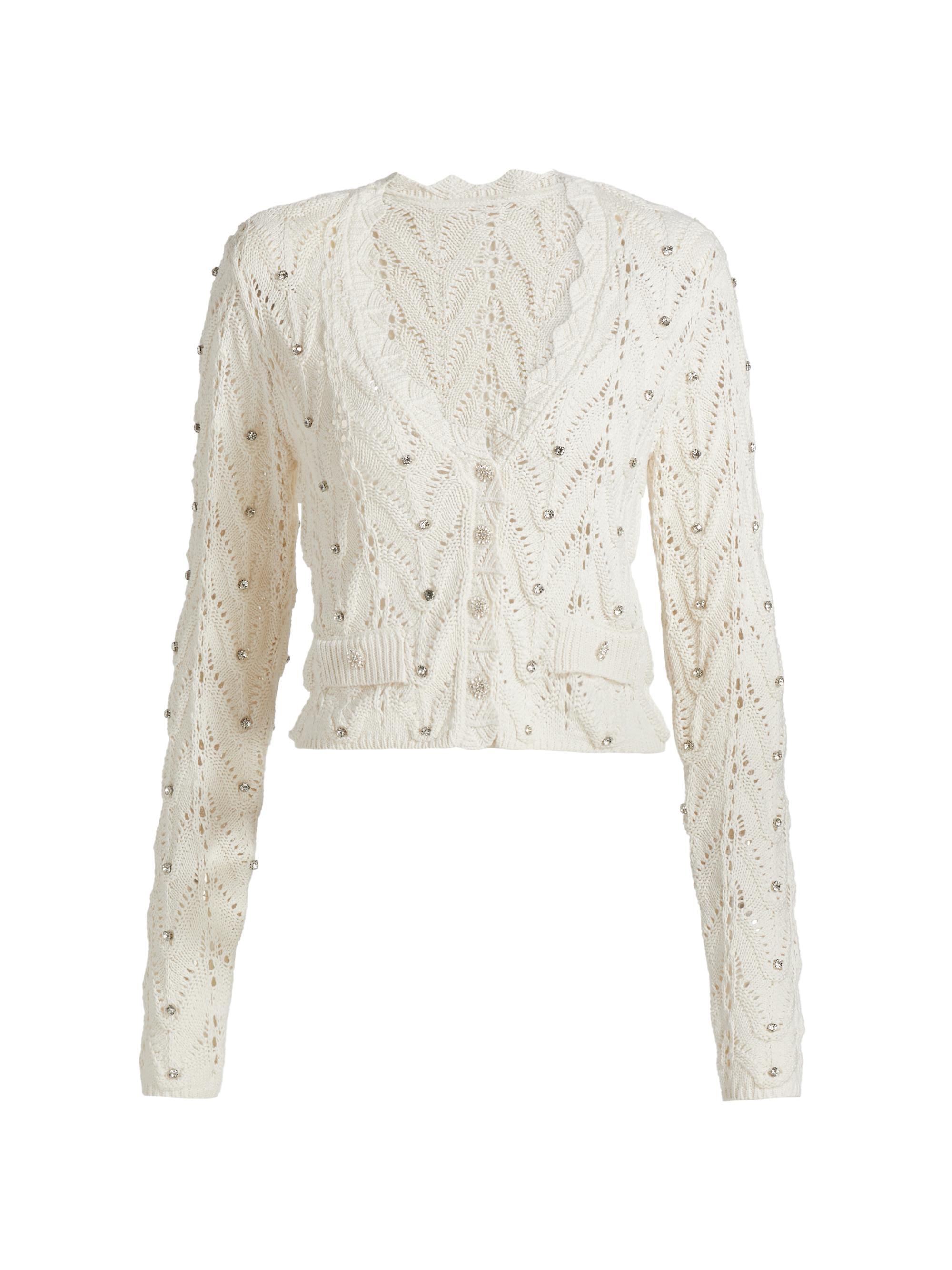 Generation Love Blake Crystal Pointelle Cardigan Saks Fifth Avenue