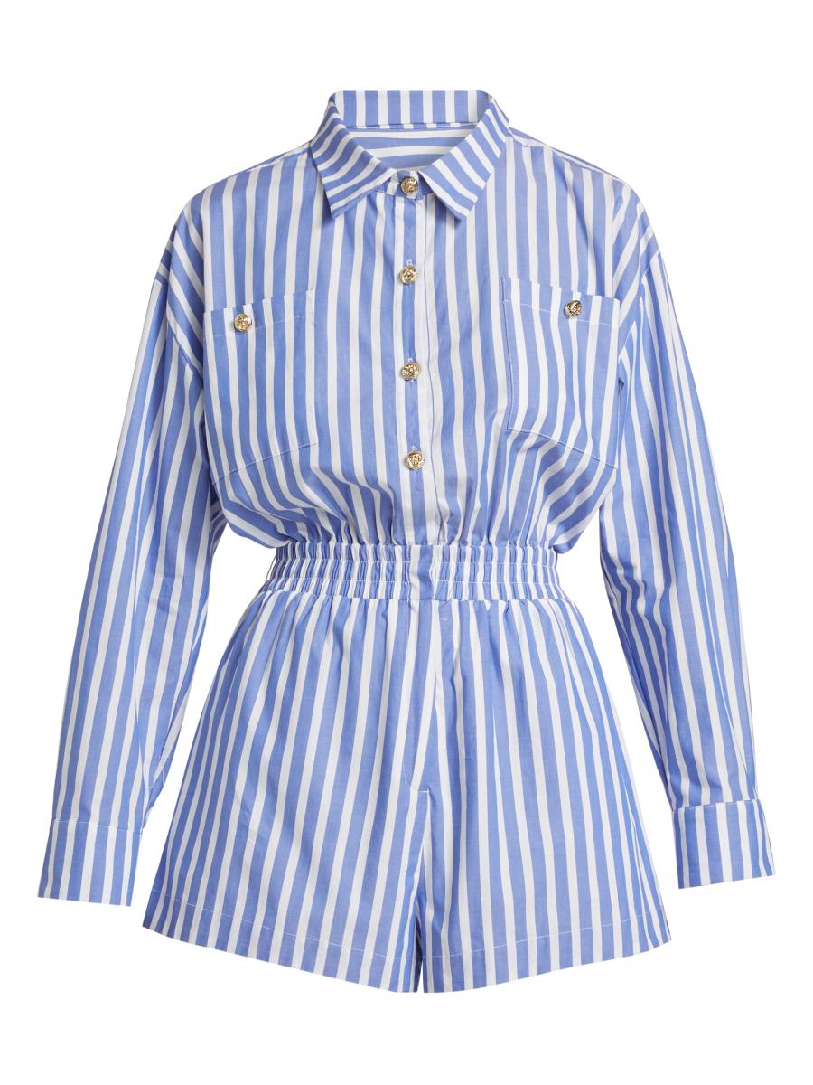 Generation Love Women's Yera Striped Cotton Poplin Romper