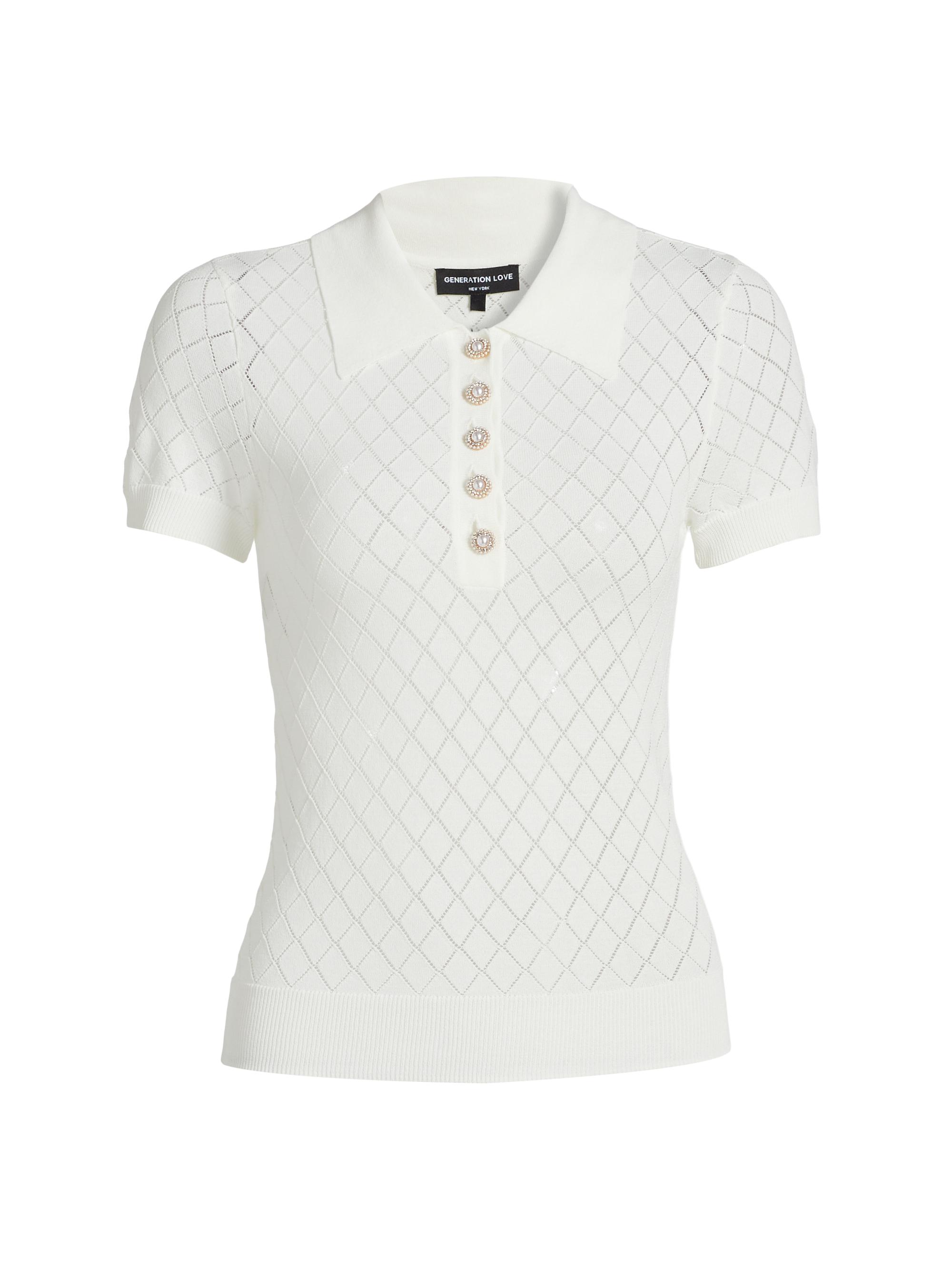 Generation Love Women's Calima Pointelle-Knit Sweater - White