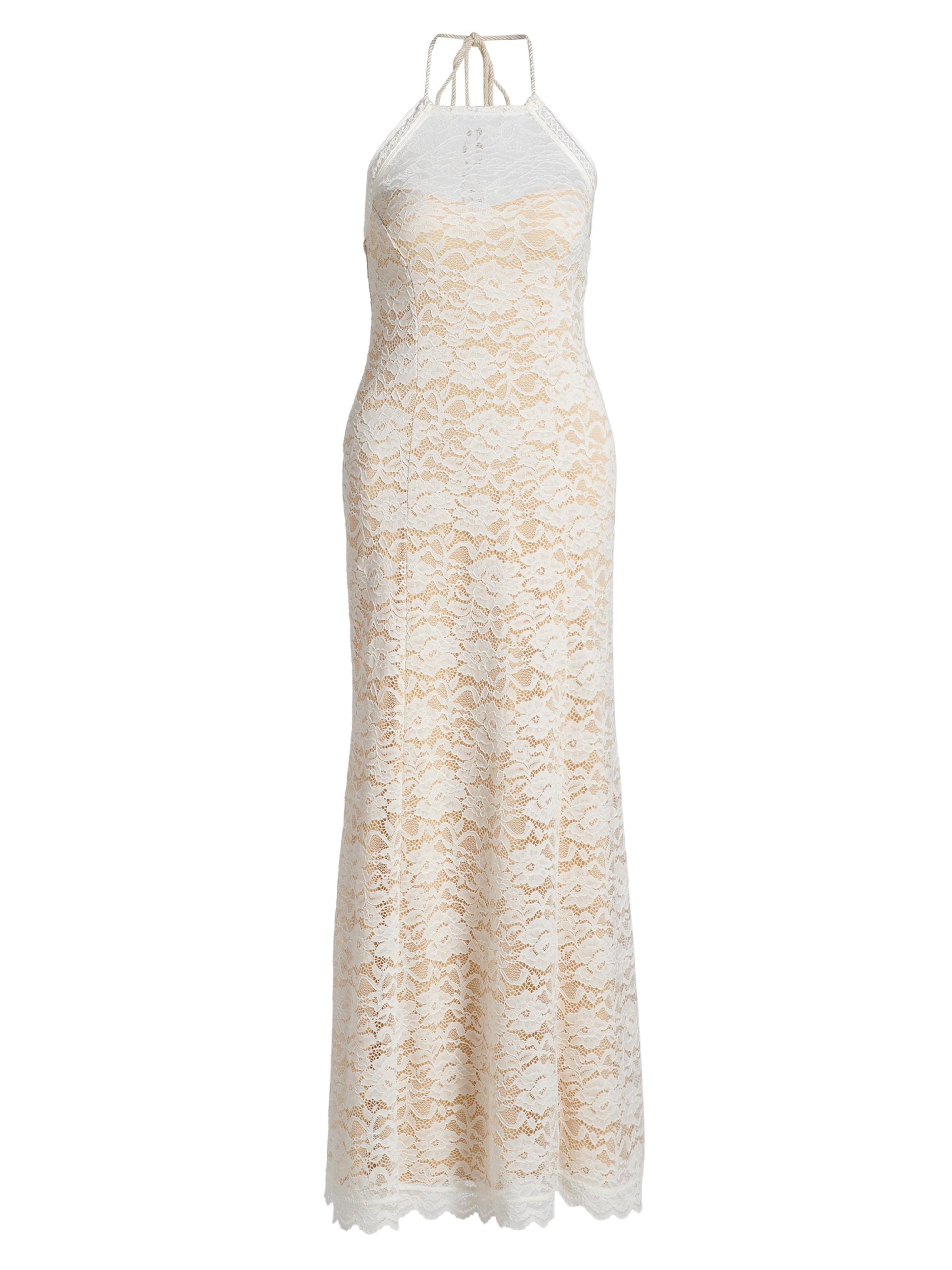 Generation Love Women's Garcia Lace Halterneck Maxi Dress - White Beige
