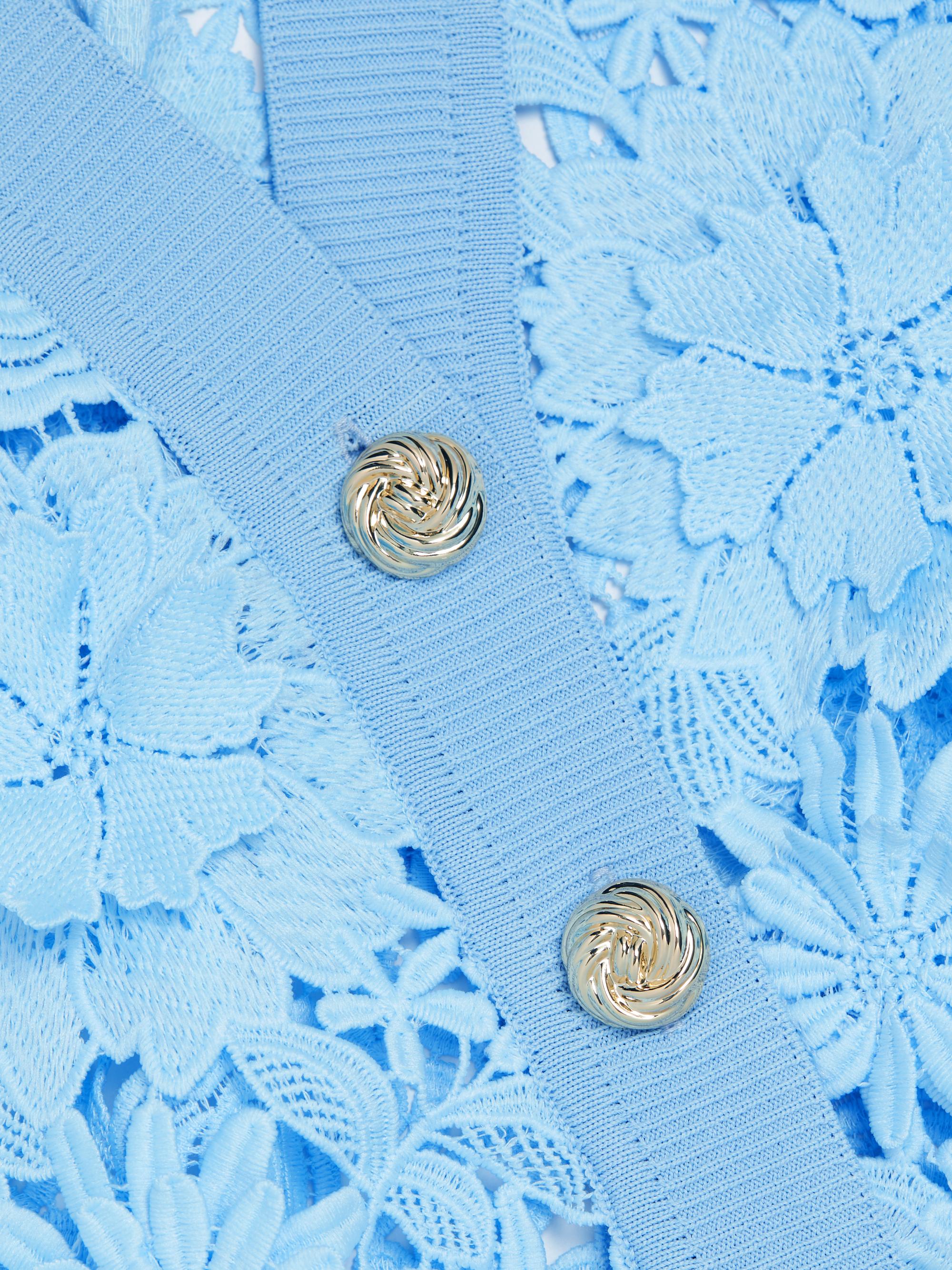 Generation Love Harlow Floral Lace Appliqué Cardigan | Saks Fifth