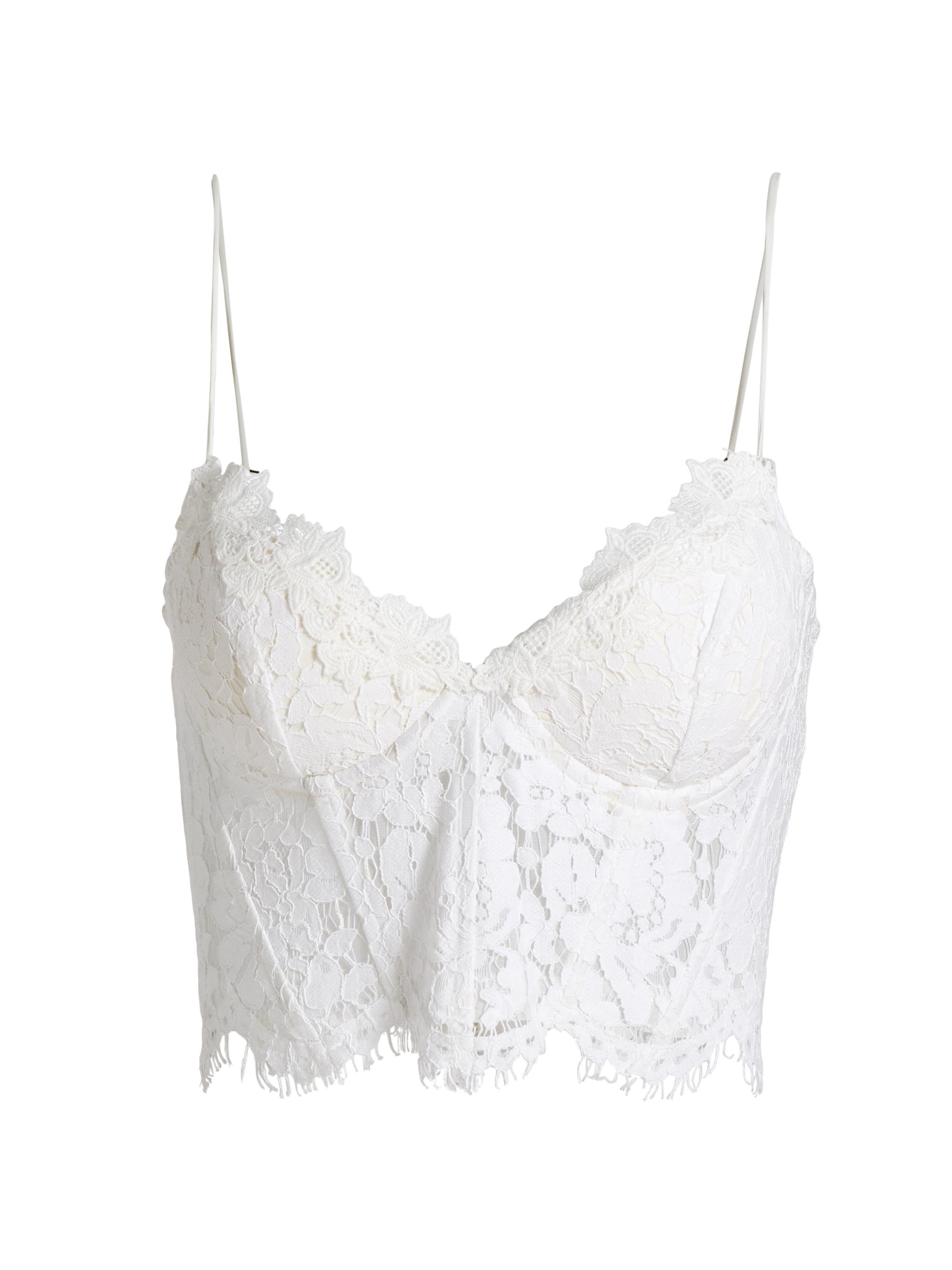 Generation Love Women's Miami Floral Cotton-Blend Lace Bustier - White
