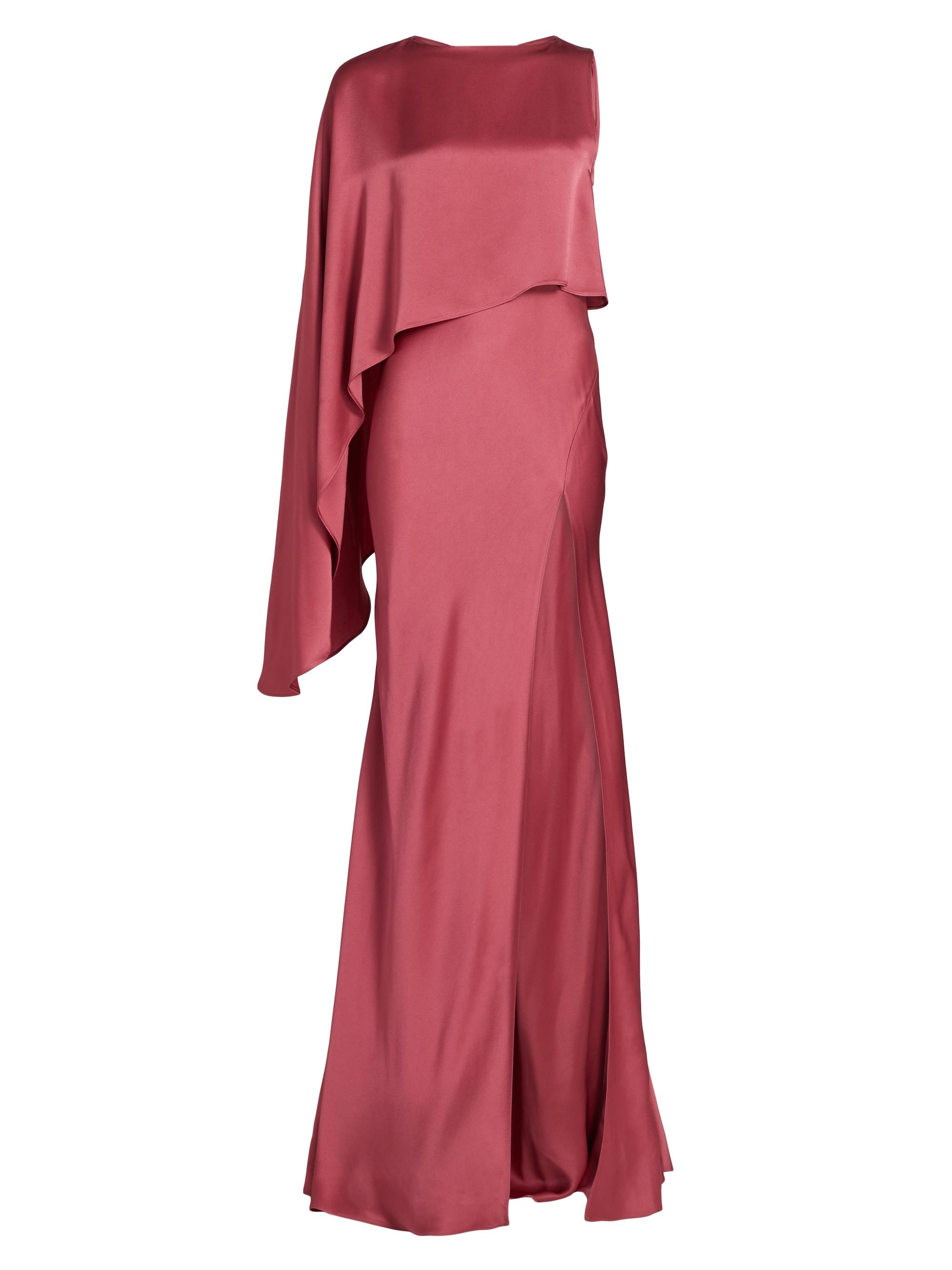 Satin Asymmetric Draped Gown