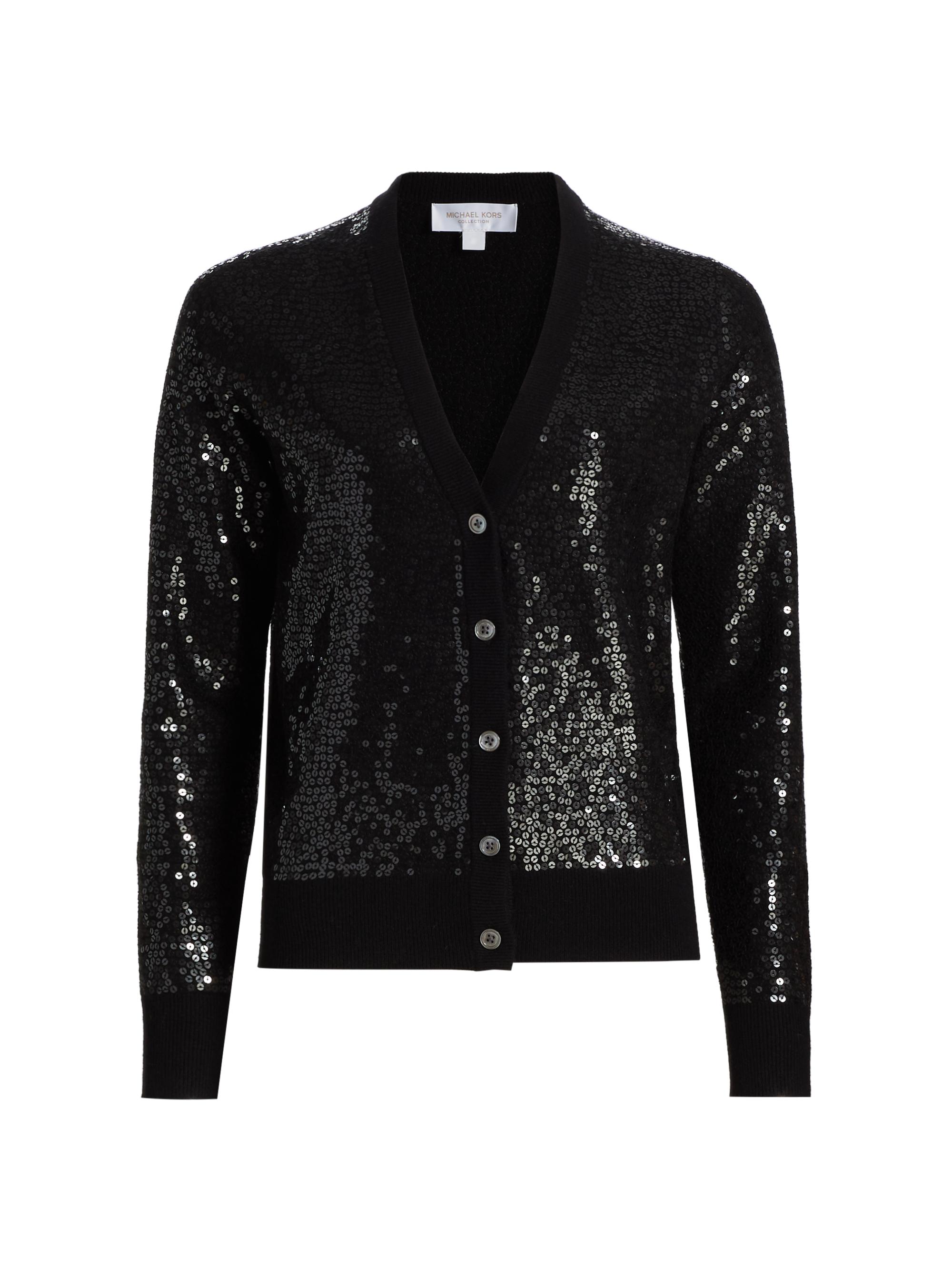 Michael Kors Collection Sequined Cashmere V-Neck Cardigan | Saks