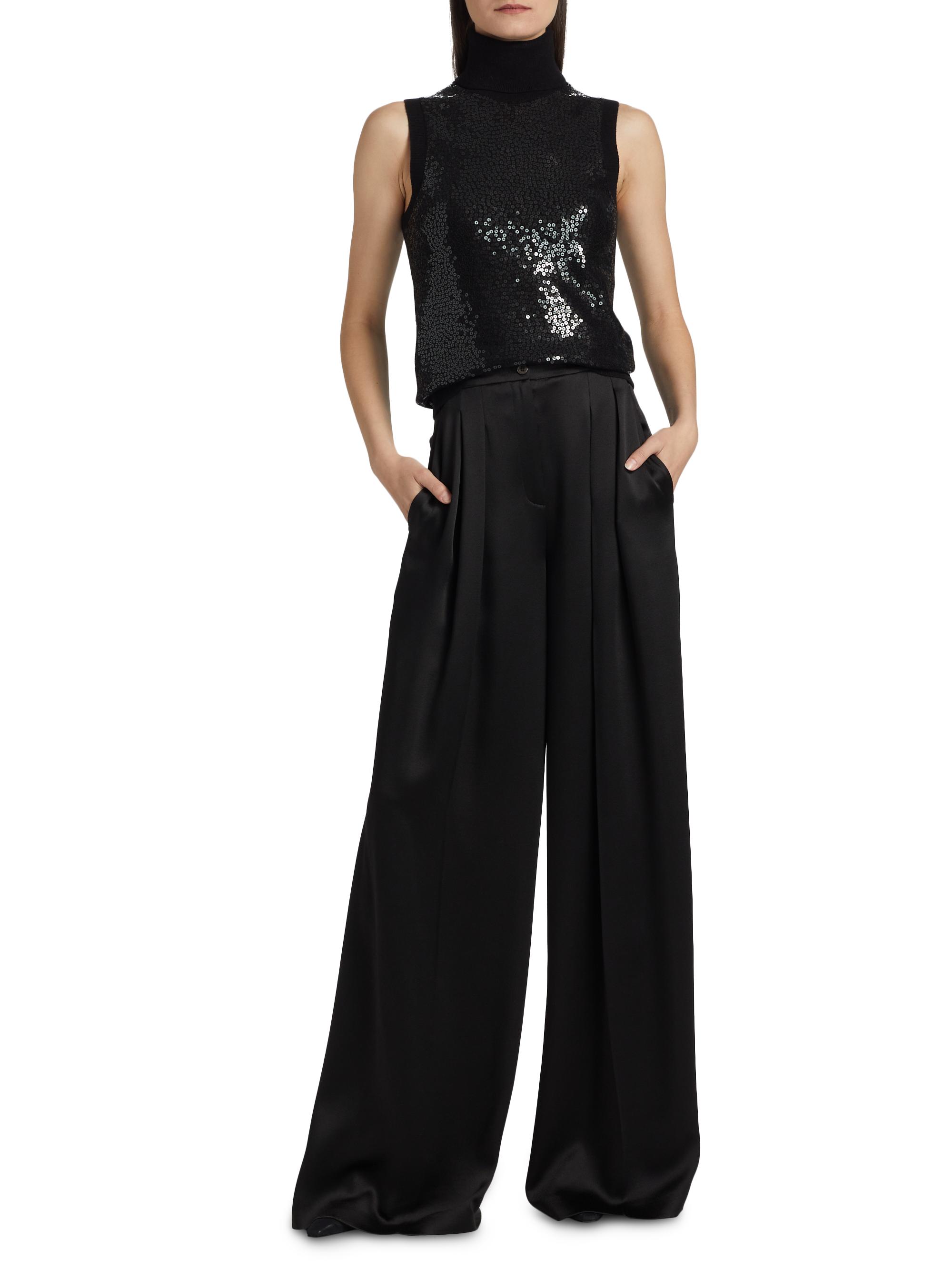 Michael Kors Collection Hammered Satin High-Rise Palazzo Pants  display picture 1