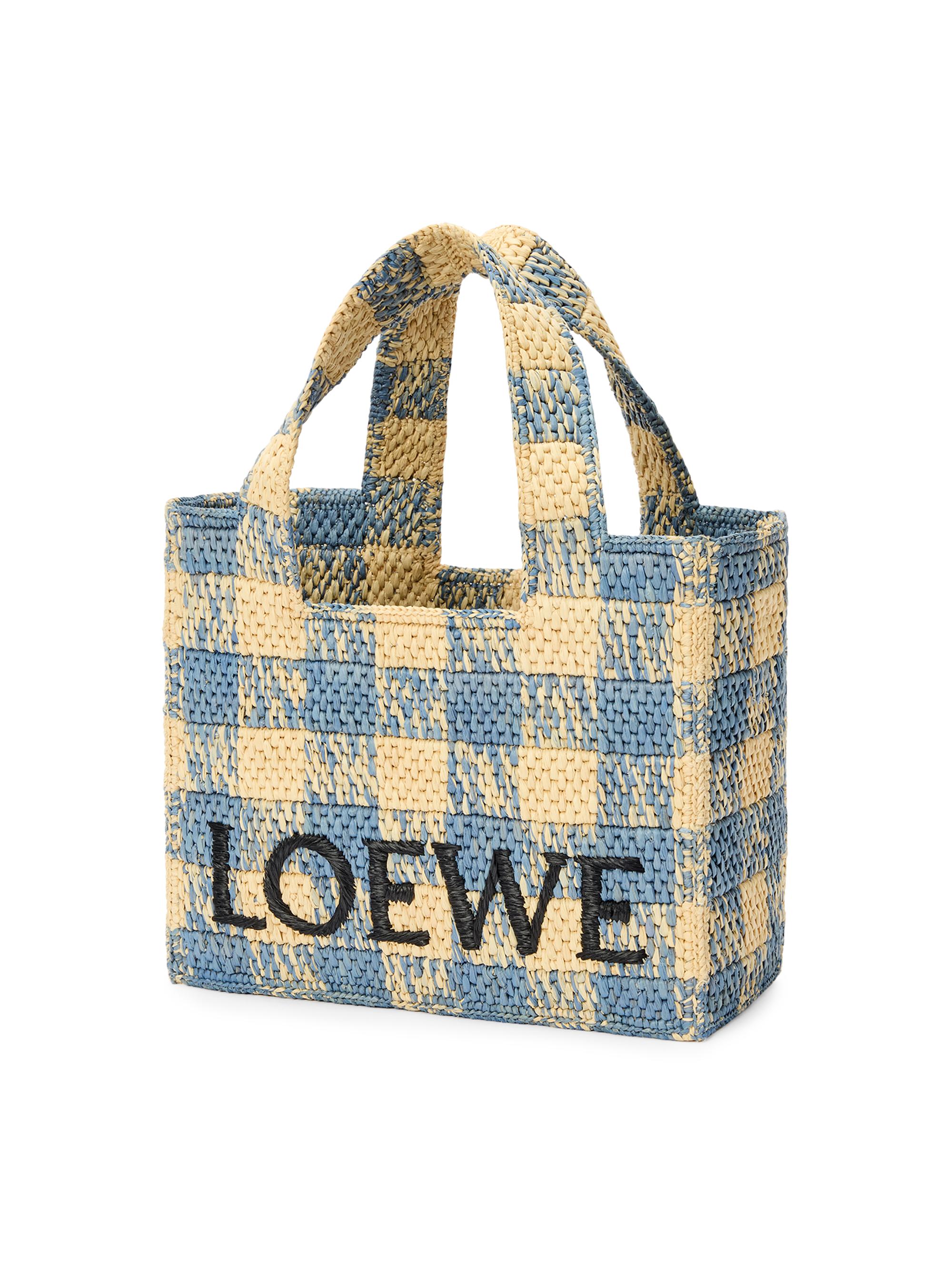 LOEWE シリアルナンバー入り アートブック paula's house x Paula's Ibiza Font Tote Small Bag in Raffia | Neiman Marcus