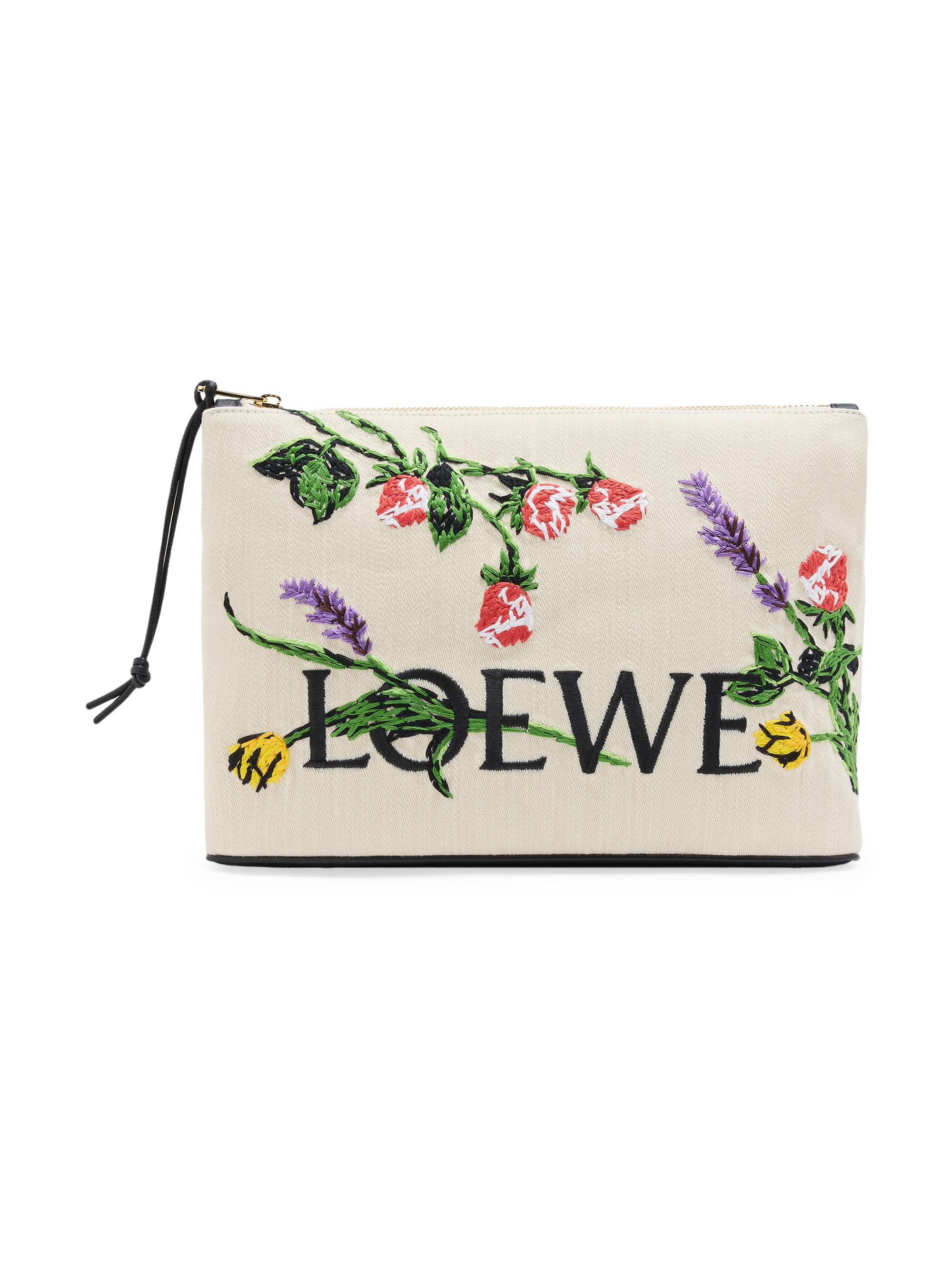 LOEWE LOEWE x Paula's Ibiza Oblong Floral Pouch | Saks Fifth Avenue
