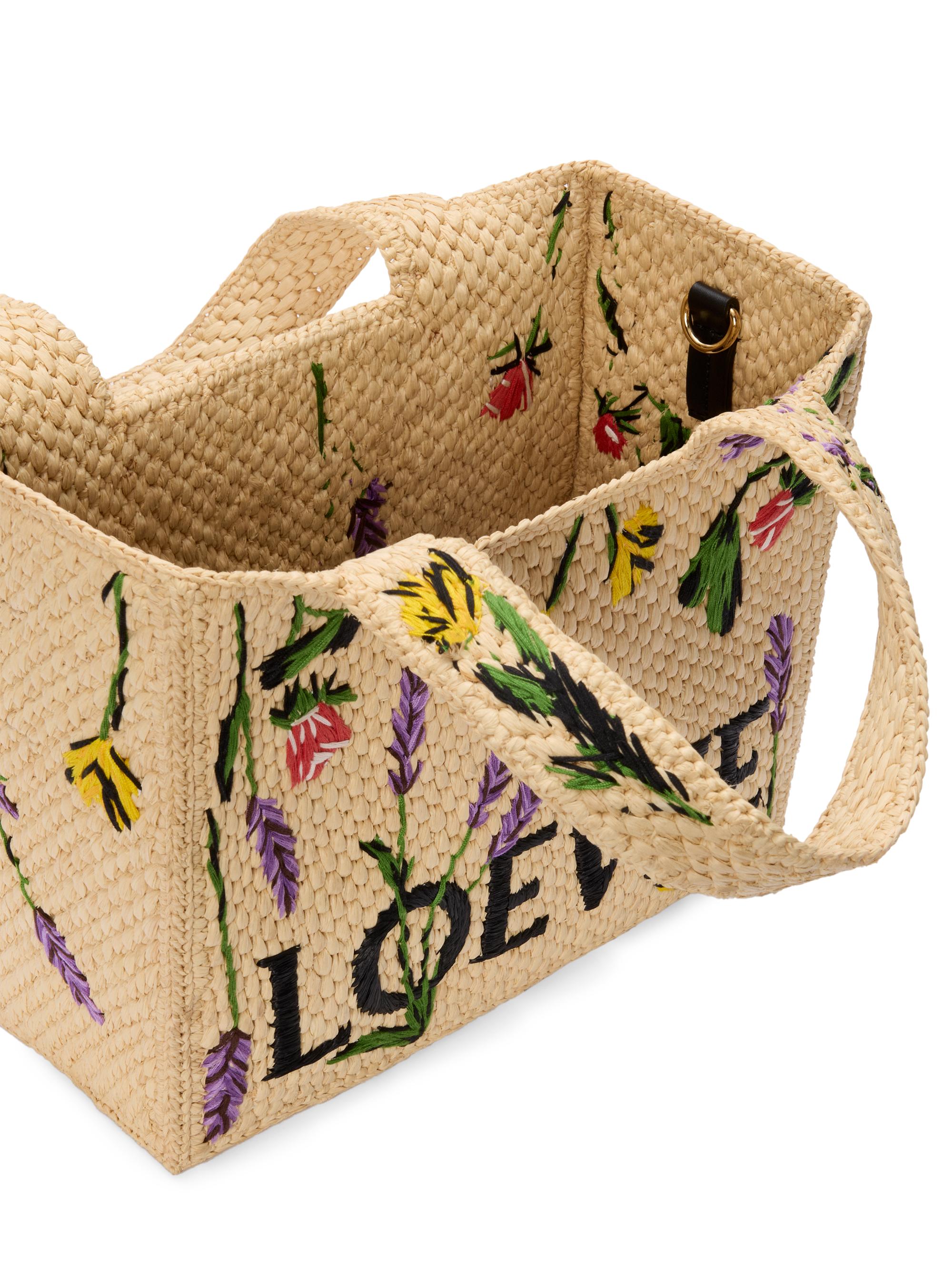 LOEWE LOEWE x Paula's Ibiza Font Floral Raffia Tote Bag