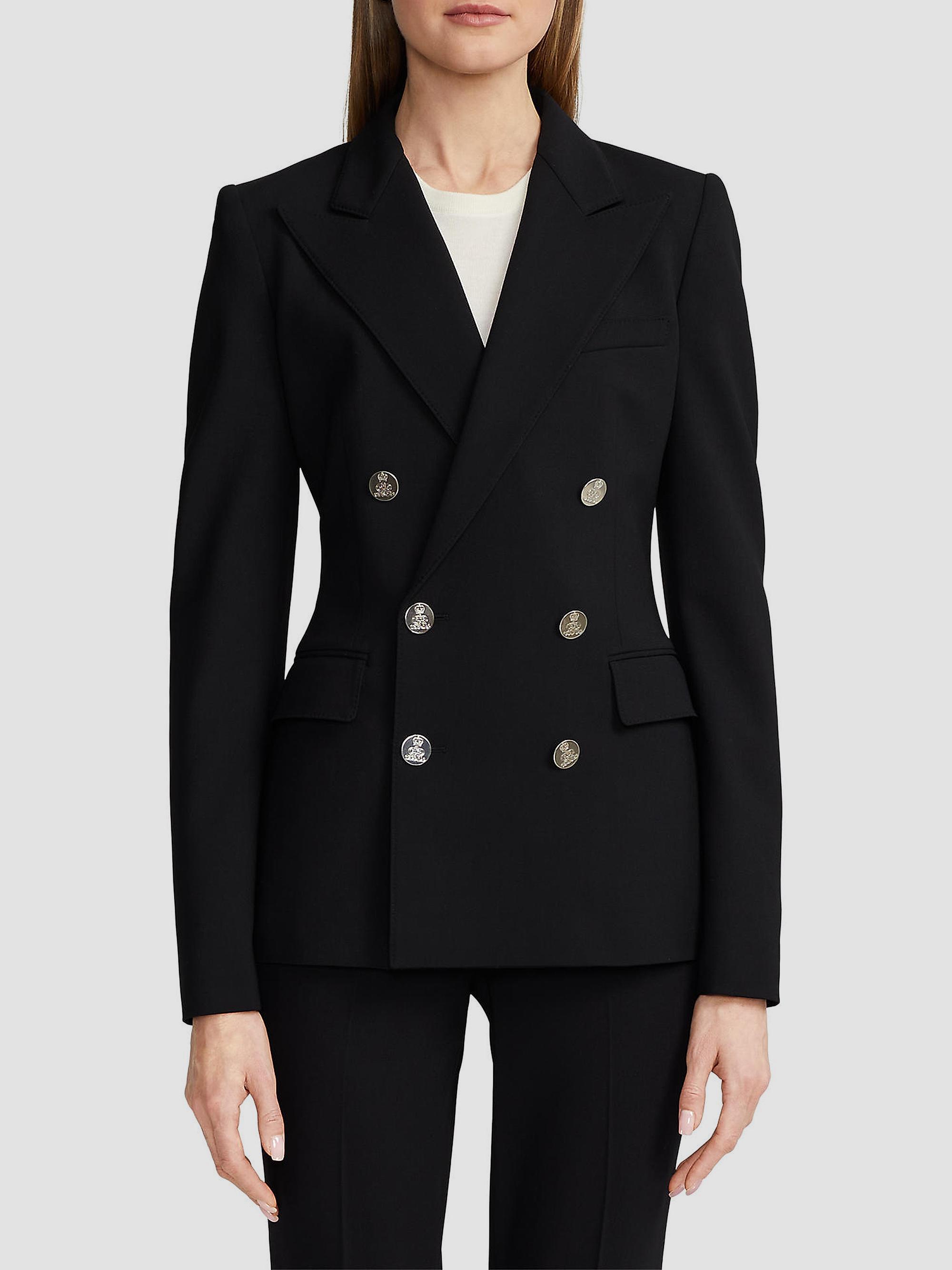 Ralph Lauren Collection Women's Camden Cashmere Double-Breasted Jacket - Black | Thumbnail 3