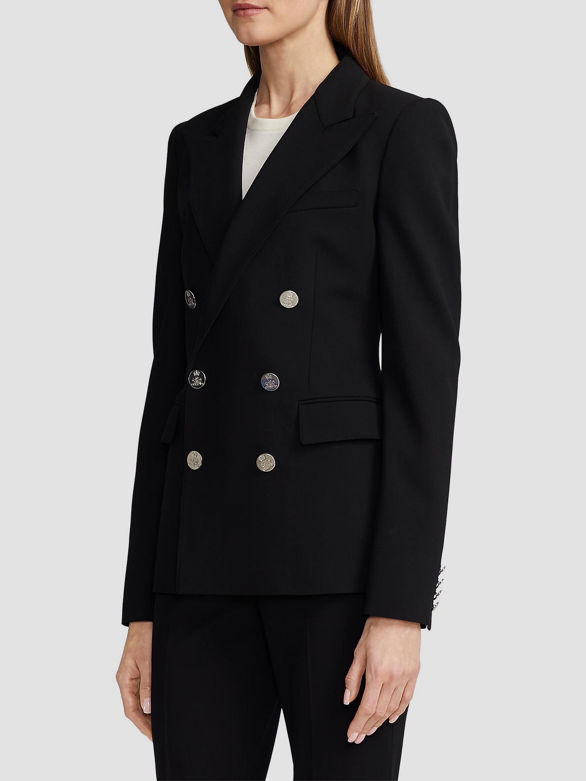 Ralph Lauren Collection Women's Camden Cashmere Double-Breasted Jacket - Black | Thumbnail 4