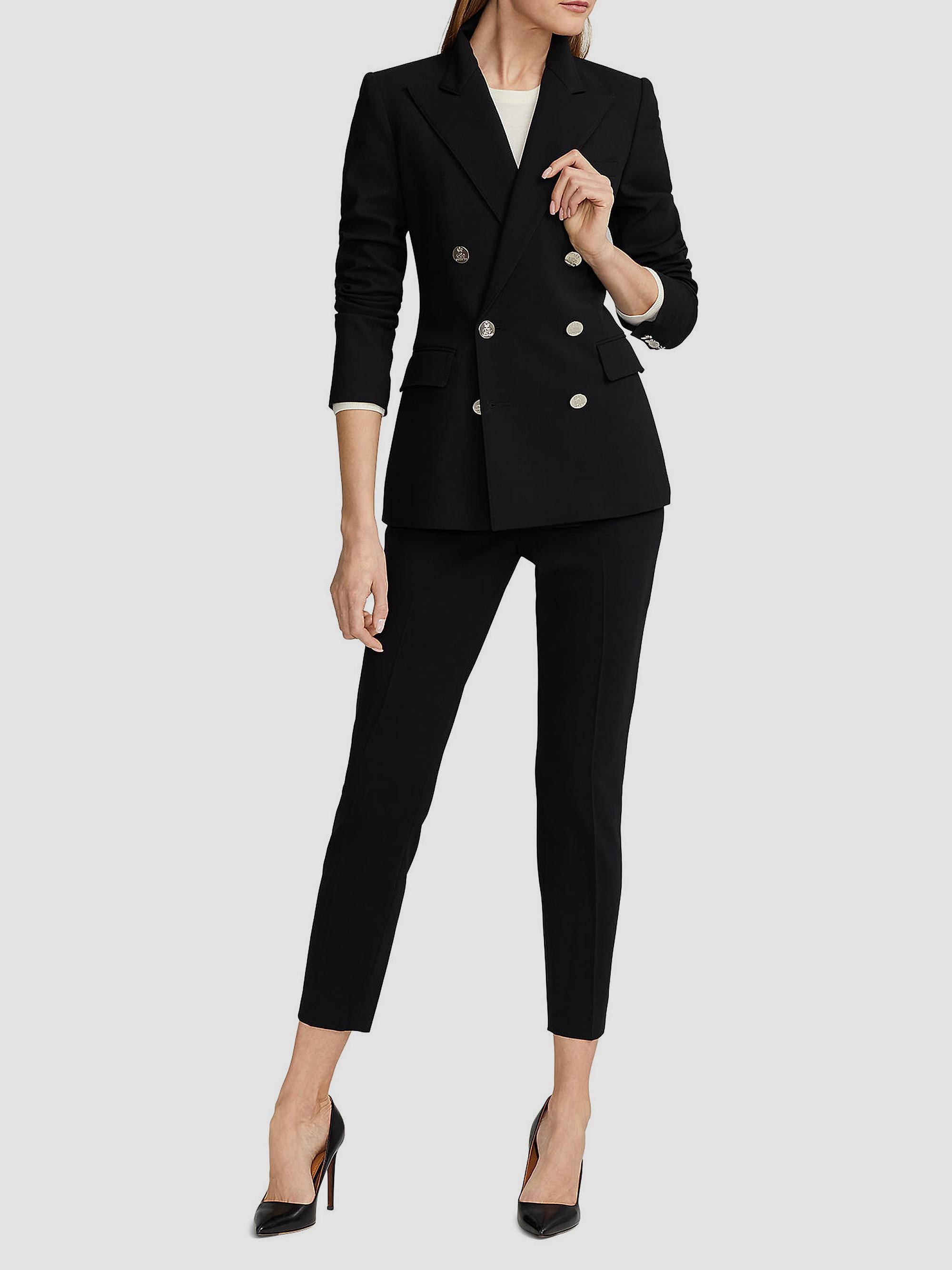 Ralph Lauren Collection Women's Camden Cashmere Double-Breasted Jacket - Black | Thumbnail 2